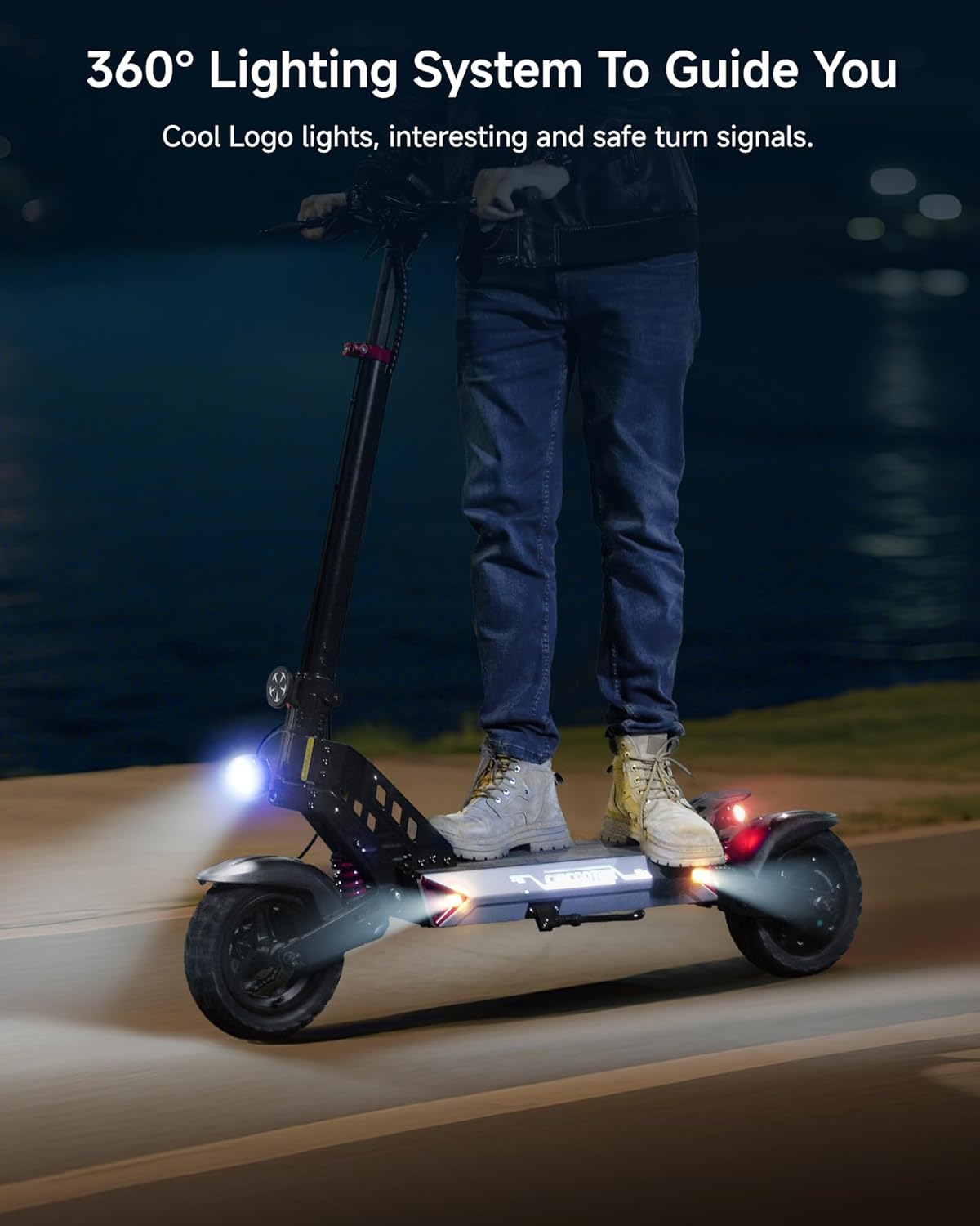Circooter Landturbo Electric Scooter, 330LBS Capacity for Heavy Adults, 34-39 Miles Range&1000W Motor, 28-32MPH, 10'' Off-Road Tires, APP Control for Commuting & Outdoor Adventure