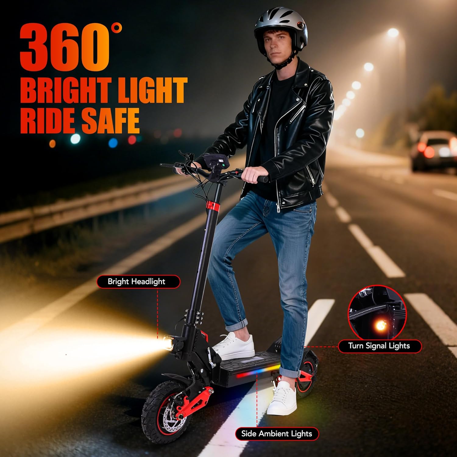 Electric Scooter for Adults 1600W Peak Motor, 31 Max MPH Fast Scooters, 28-31 Mile Long-Range, 48V/18Ah Battery, 11