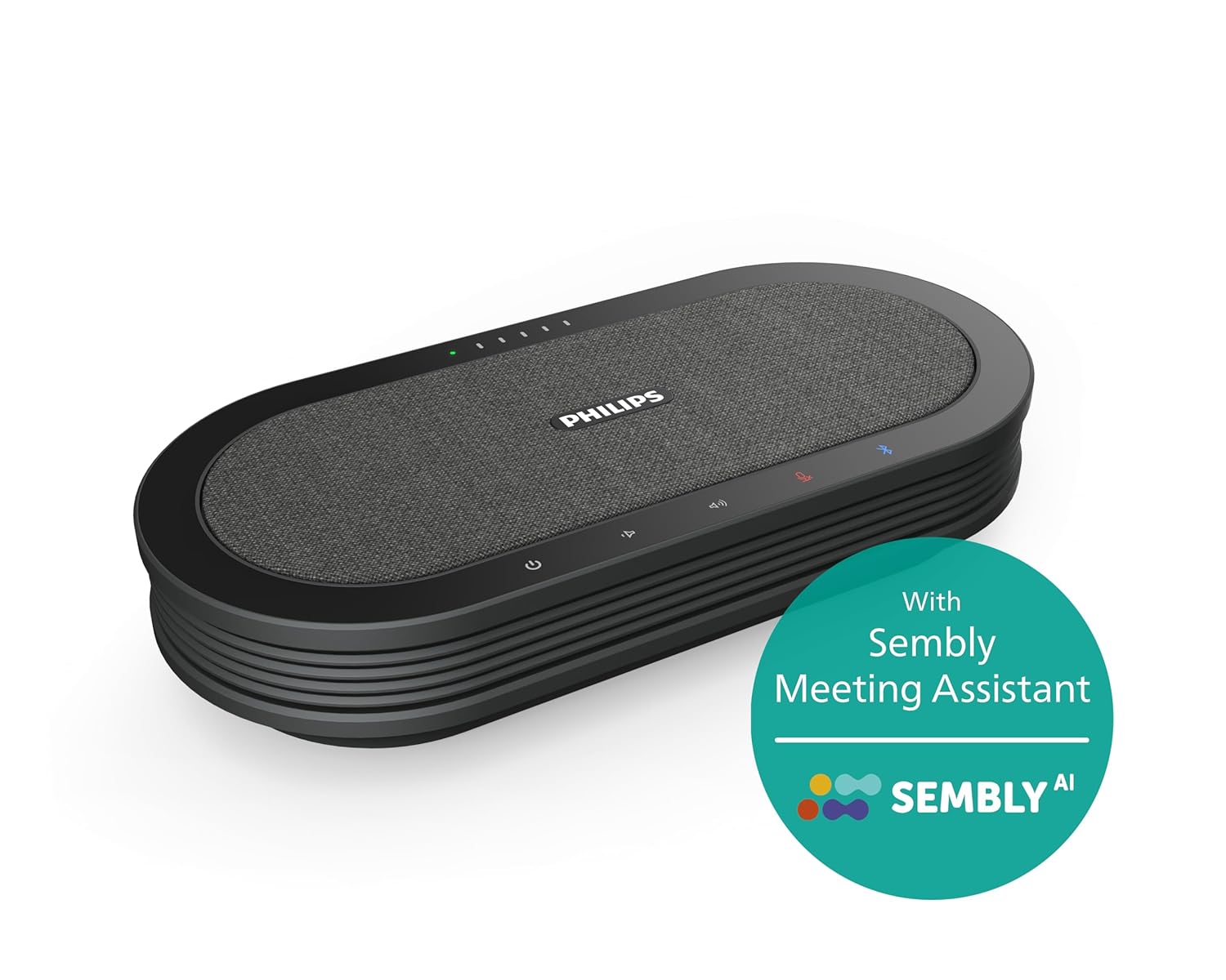 PHILIPS SmartMeeting PSE0501 Bluetooth Large Conference Room Speaker Microphone with Sembly Meeting Transcription Software