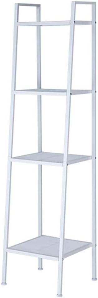 Bookcase Display Unit Industrial Ladder Shelf 4-Story Factory Flower Shelf Multi-Purpose Utility Organizer Shelf Home Storage Organiser (Color :White Si