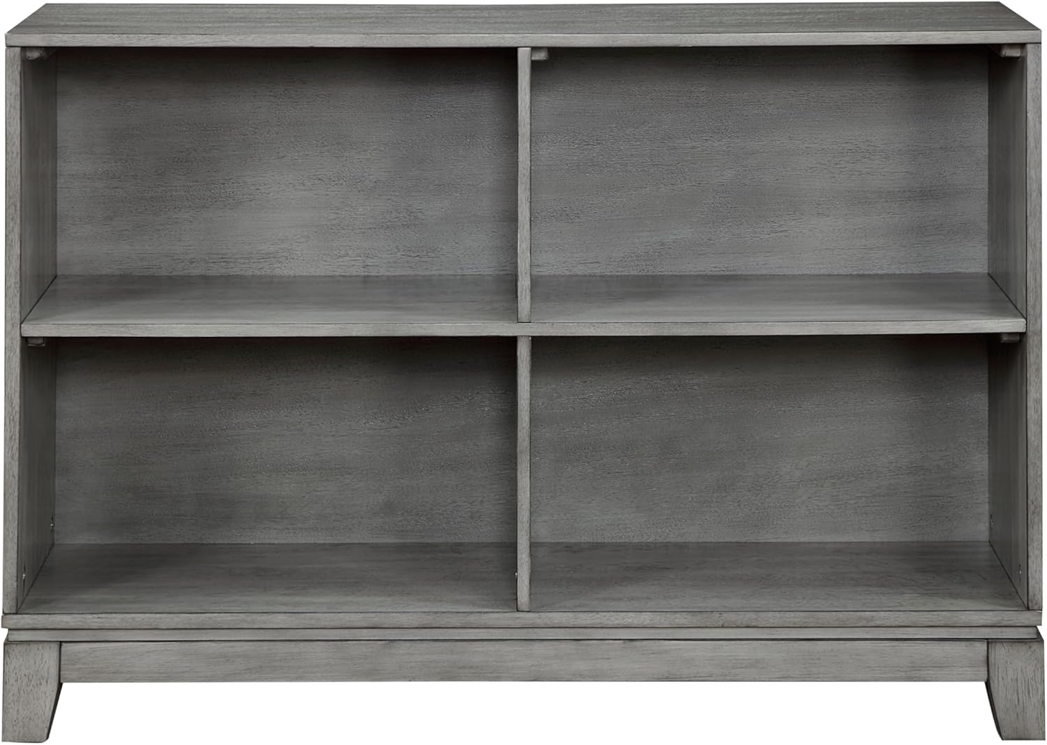 Jenvor Gray Finish 4-Shelf Bookcase Wooden Bookcase for Bedroom with Closed Back Okume Veneer Transitional Rustic Shelf Unit 42.5x13x30.5 in Simple Assembly Required
