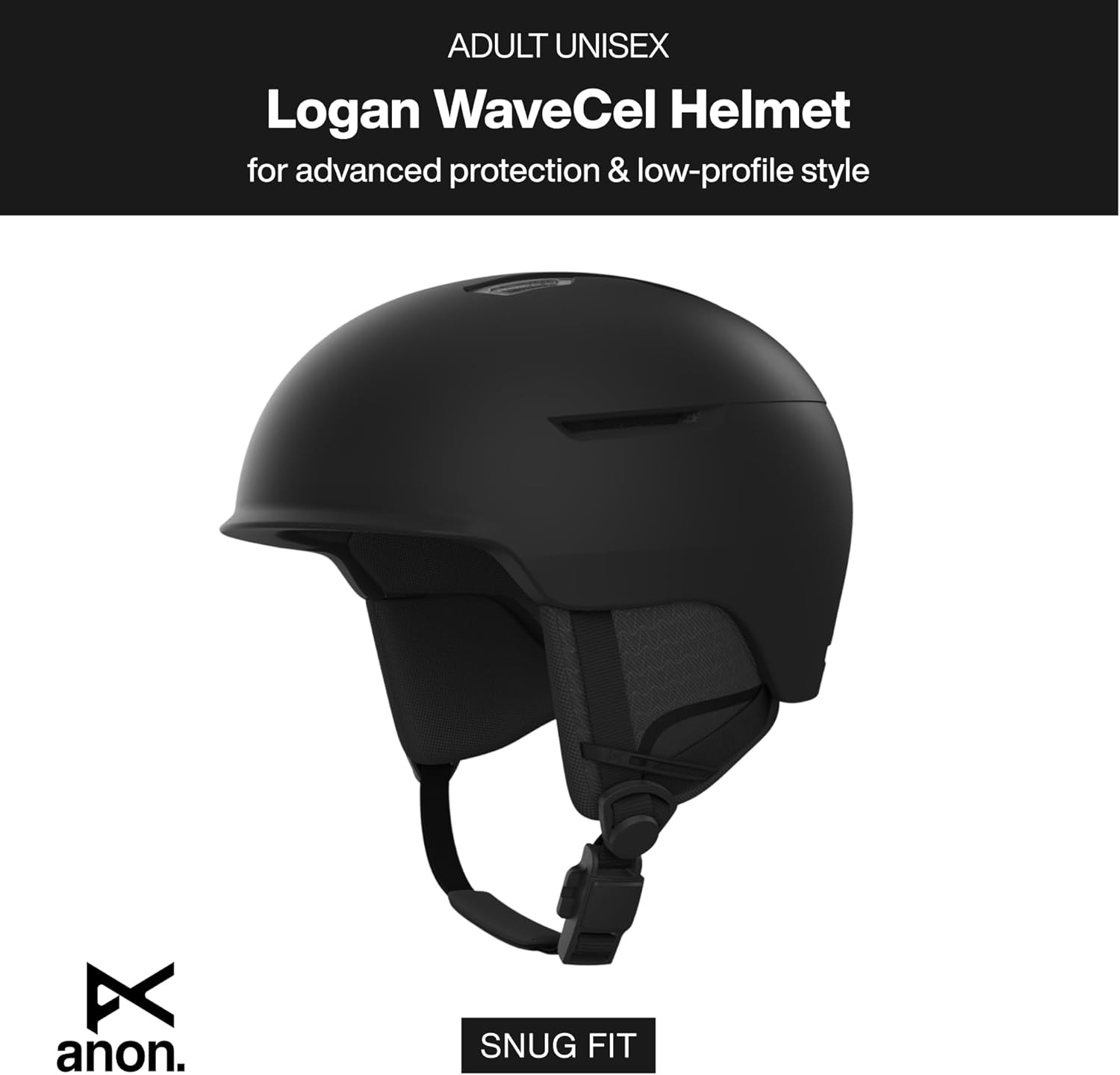 Anon Adult Unisex Logan WaveCel Helmet – Ski & Snowboard Helmet for High-Impact Protection with EPS Liner & Lightweight, Low-Profile Fit – Goggle Compatible & Adjustable Fit