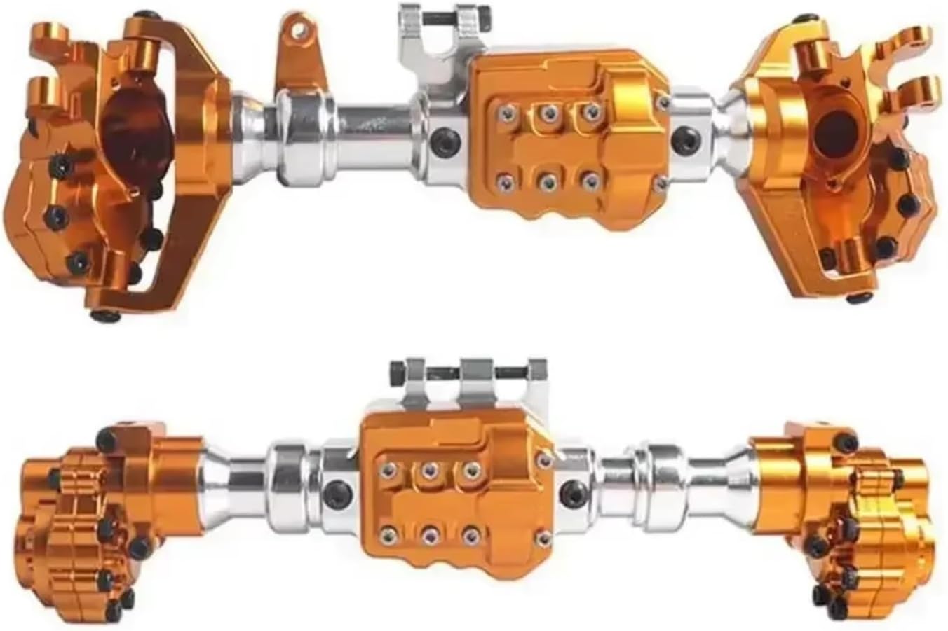 Compatible with Trxs for TRX-4 for Defender for Bronco G500 1/10 RC Crawler Cars Upgrade Parts Aluminum Front Rear Portal Axle Housing RC Car Accessories(Yellow)