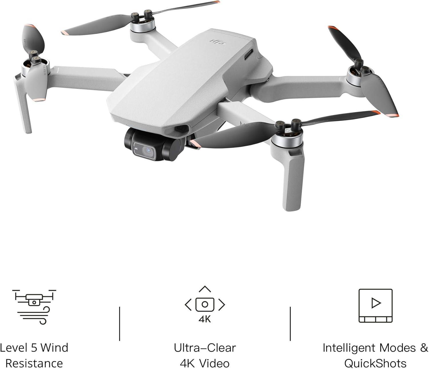 DJI Mini 2 Ultralight and Foldable Drone Quadcopter, 3-Axis Gimbal with 4K Camera, 12MP Photo, 31 Mins Flight Time, OcuSync 2.0 10km HD Video Transmission, QuickShots, Gray (Renewed)