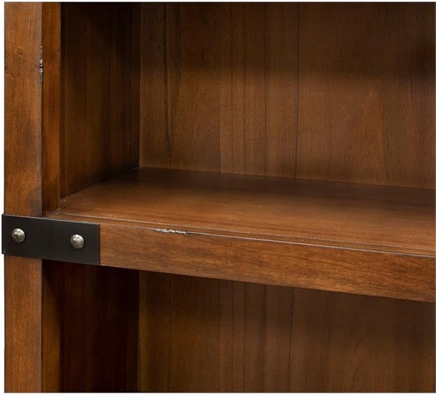 Pemberly Row Rustic Open Wood Bookcase in Brown