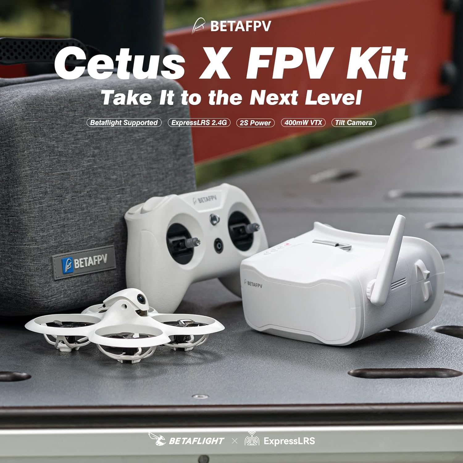 BETAFPV Cetus X FPV Kit with Betaflight FC LiteRadio 3 Transmitter C04 Cam VR03 Goggles with DVR Recording Function, Supported 2S Power Advanced RTF Kit for FPV Beginners to Fly Faster Further-ELRS V3