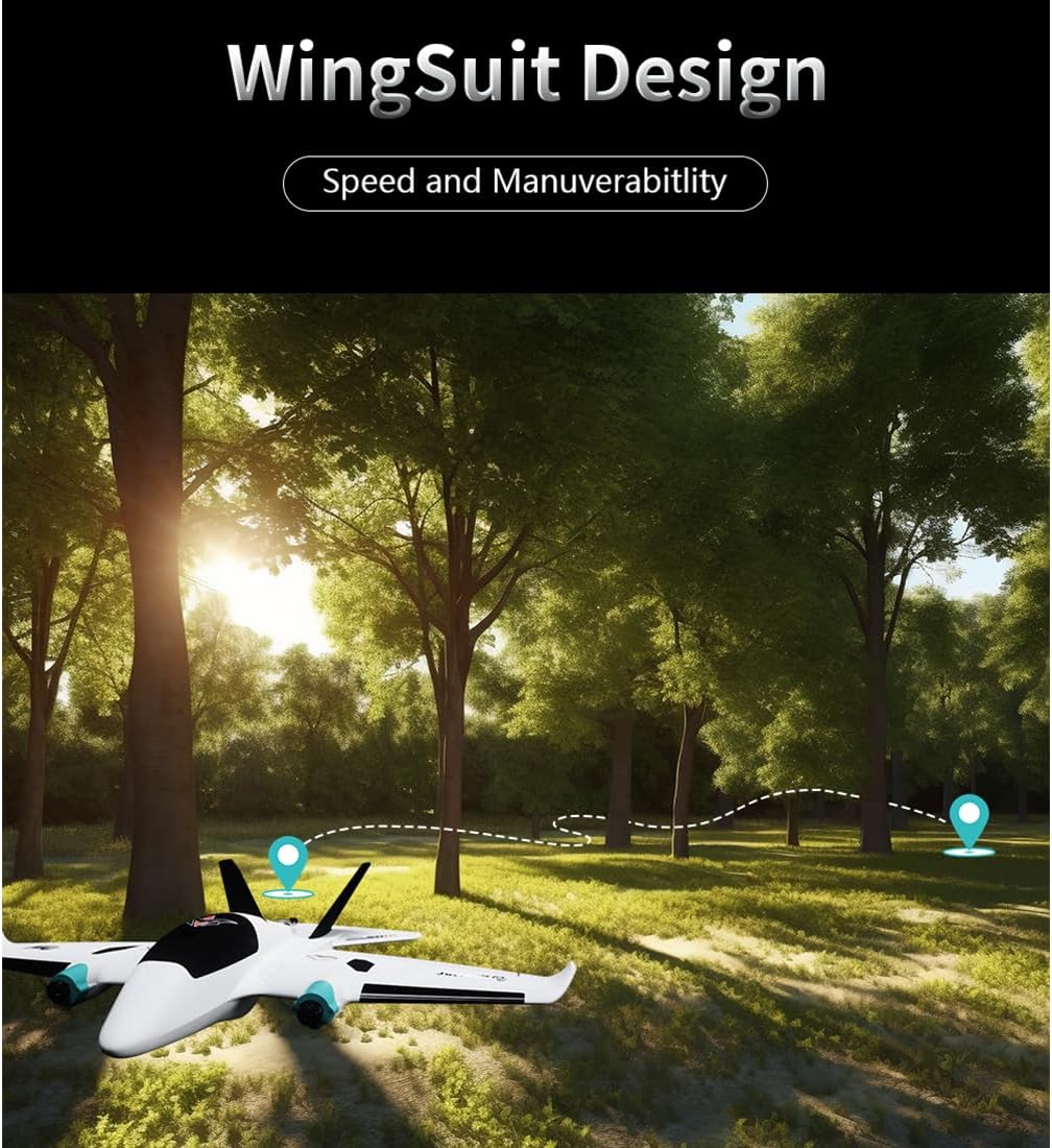 RC Fixed Wing Plane, Penguine 750mm Twin-Engine FPV Throw Launch Quick-Assembly Aircraft with RTH Long Range Platform and F405 Flight Controller, Easy to Fly for Adult Youth