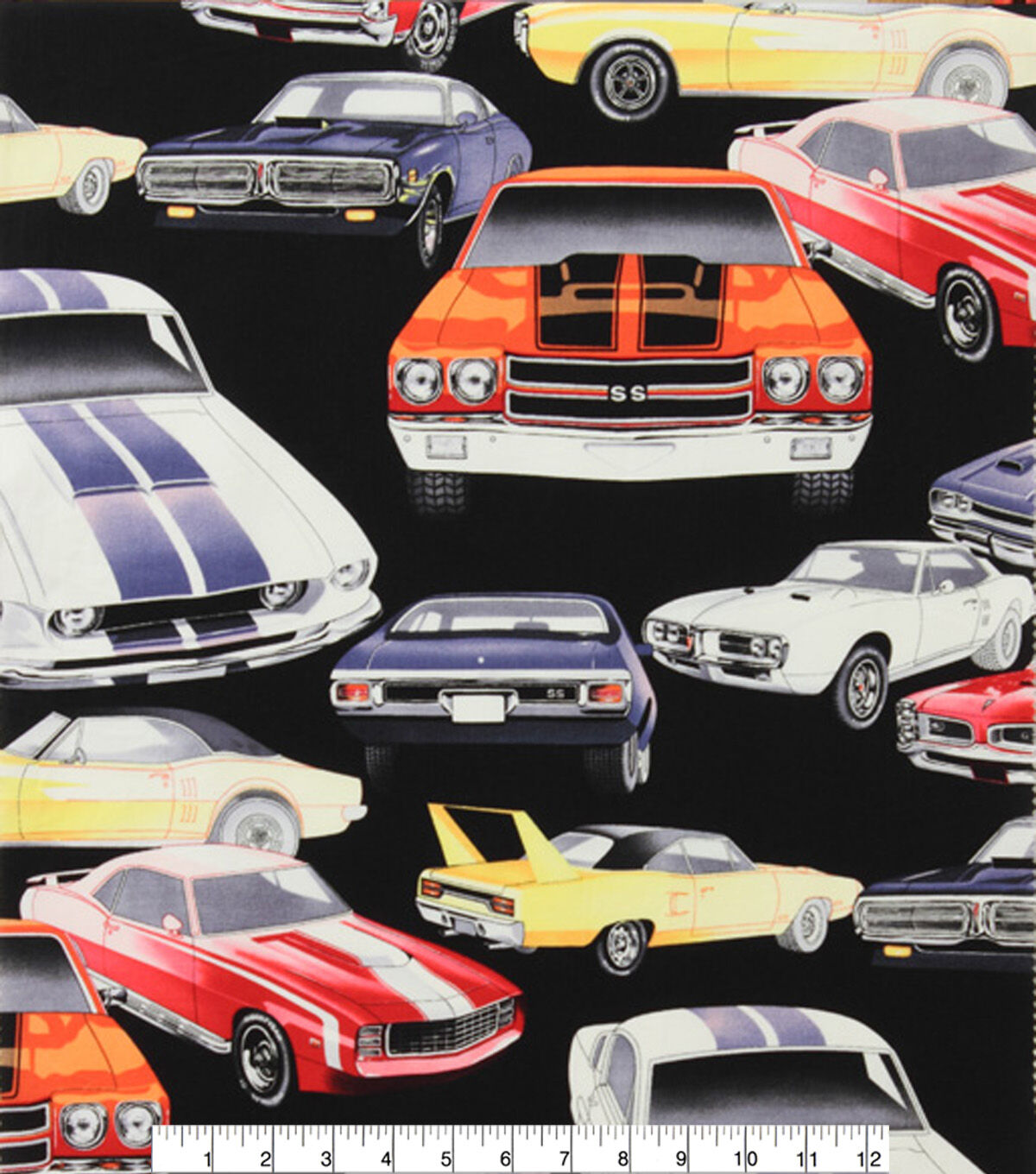 Alexander Henry Pure Muscle on Black Novelty Cotton Fabric