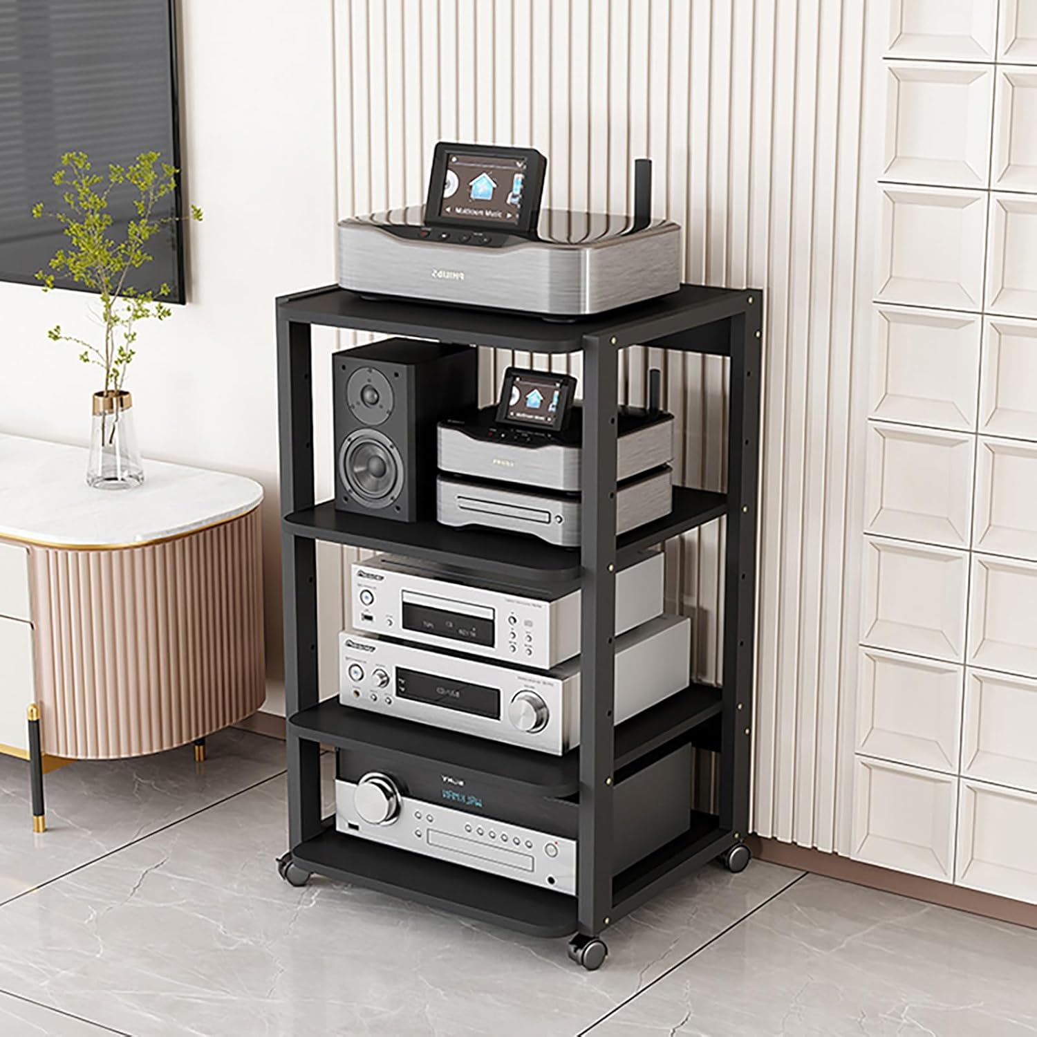 Nordivo Media Storage Cabinet With Wheels
