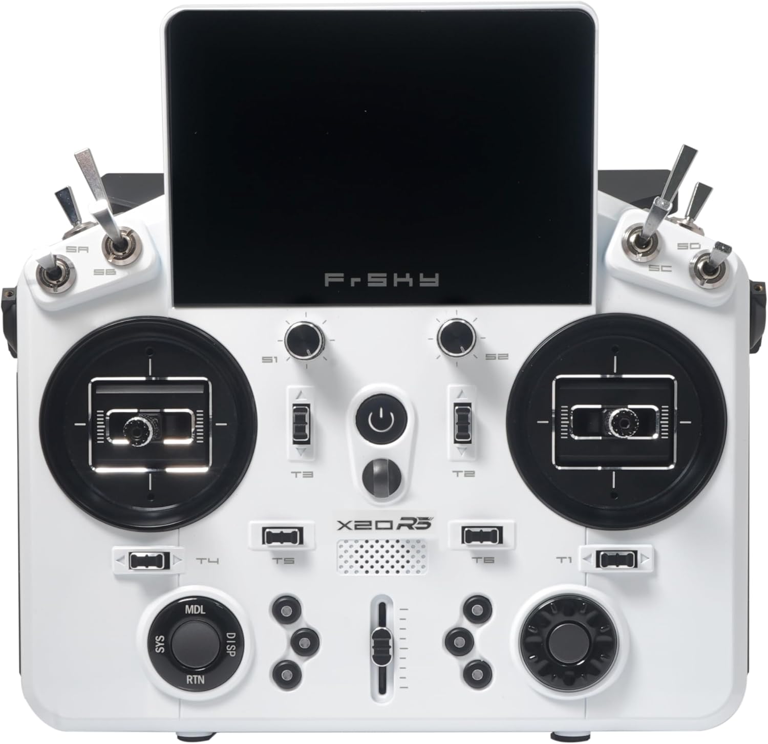 FrSky X20RS Dual-Band Transmitter with CNC Hall Gimbals, Metal Trims, 800×480 Touchscreen, Adjustable Sliders, Haptic Feedback – ETHOS Radio for Professional RC Pilots(Porcelain White)