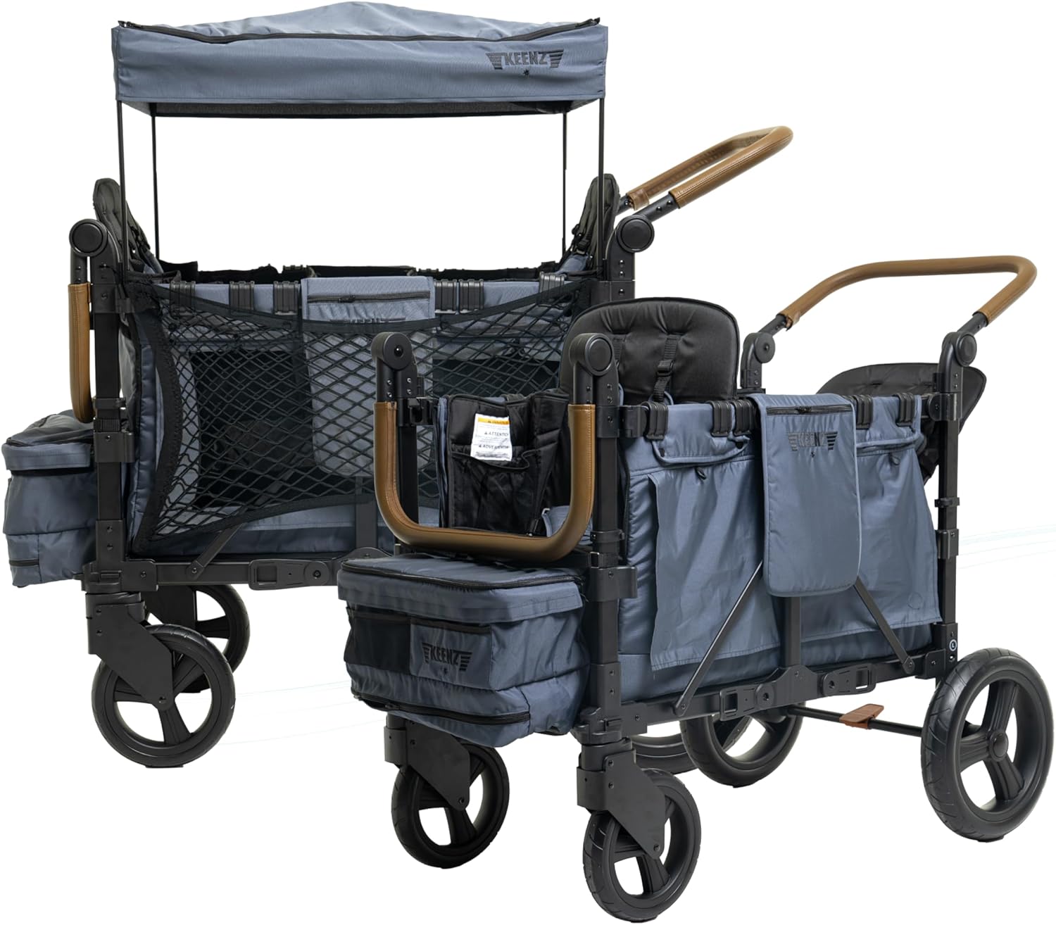 Keenz XC EVO - Luxury Comfort Stroller Wagon | Foldable 2 Passenger with Adjustable Canopy | Blue