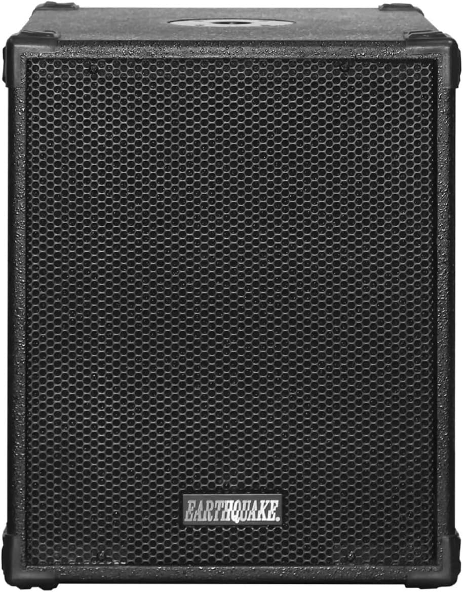 Earthquake Sound DJ-Quake (Ver 2) 12-inch 1200-Watt Subwoofer with Built-In Amplifier, USB/SD, and Bluetooth, Black