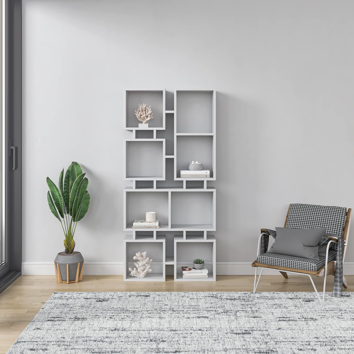 Ada Home Décor Bancroft Bookcase, 31'' x 66'' x 9'', White