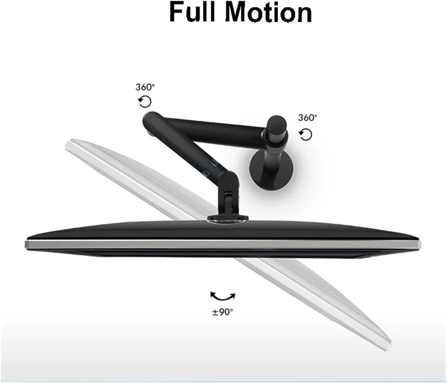 OL-1S PRO Dual-Purpose Aluminum 12-17 inch Laptop Stand with Gas Spring arm + VESA Monitor mounting Head 75/100 mm Load 8 kg(Color:Black)