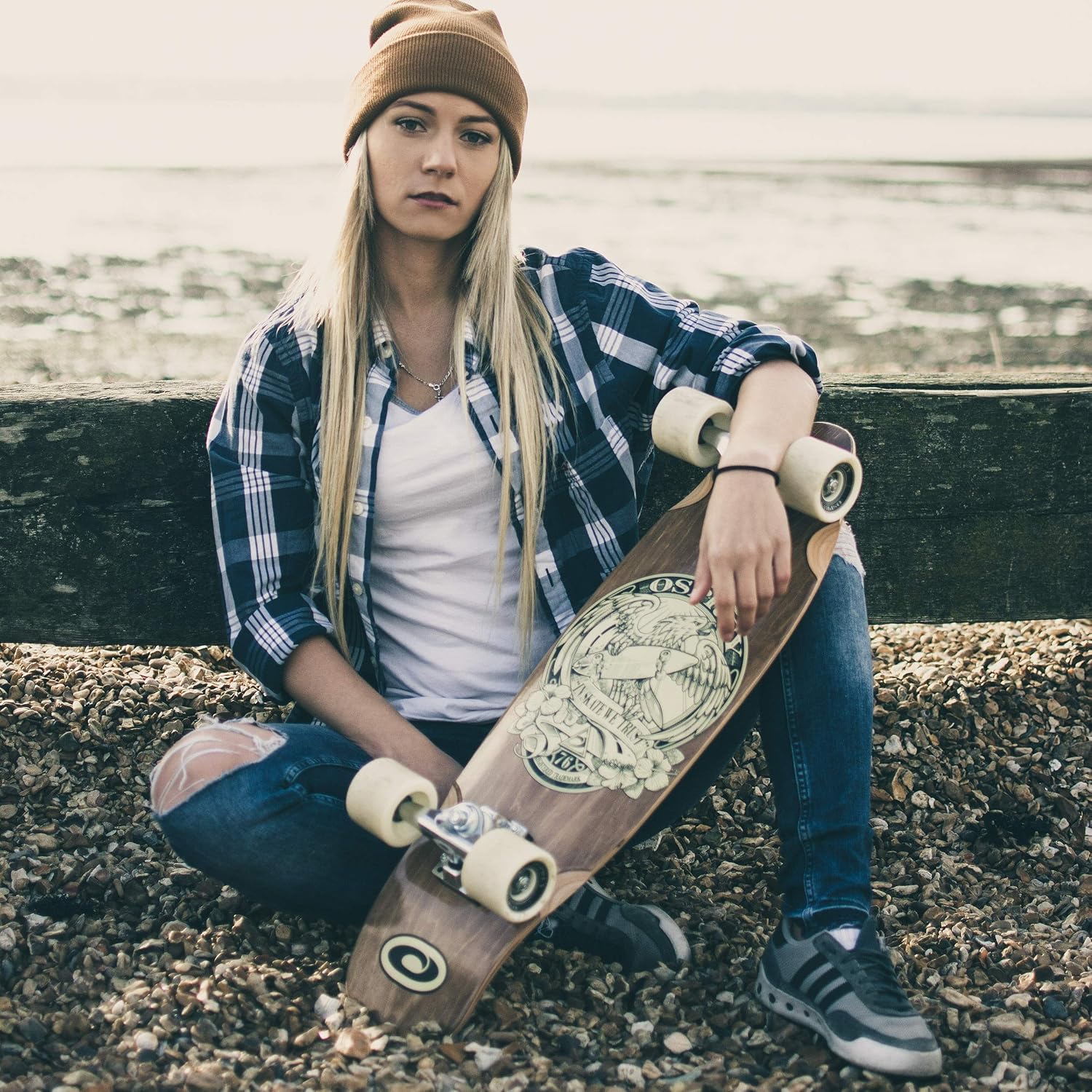 Osprey Twin Top Longboard, Canadian Maple Deck Longboard Skateboard for Boys and Girls, Multiple Colours,27.75 Inch