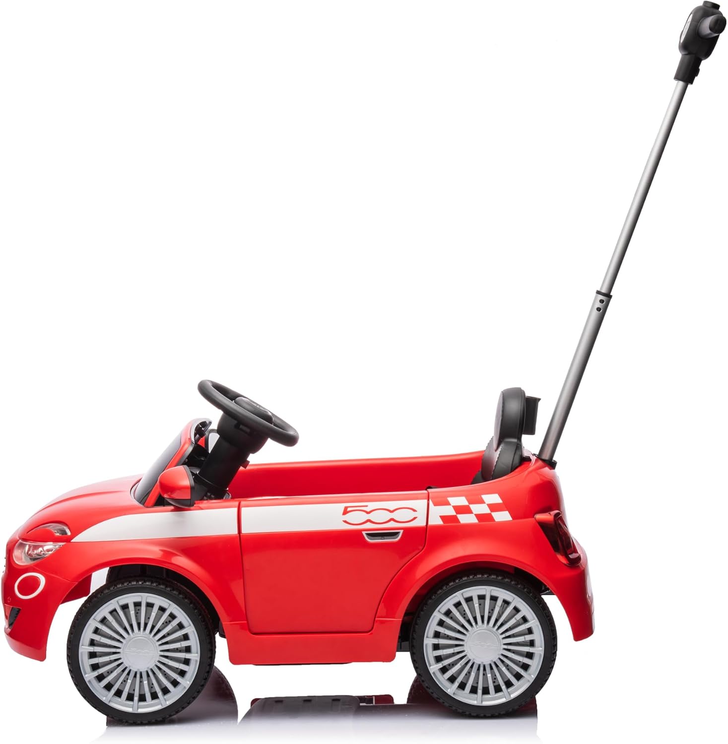 Fiat 500 E - Walker - 119500 - Freewheels - Red - 25 kg Max - Plastic - Batteries Not Included - Guide Bar - Children's Toy - Gift - Birthday - from 18 Months