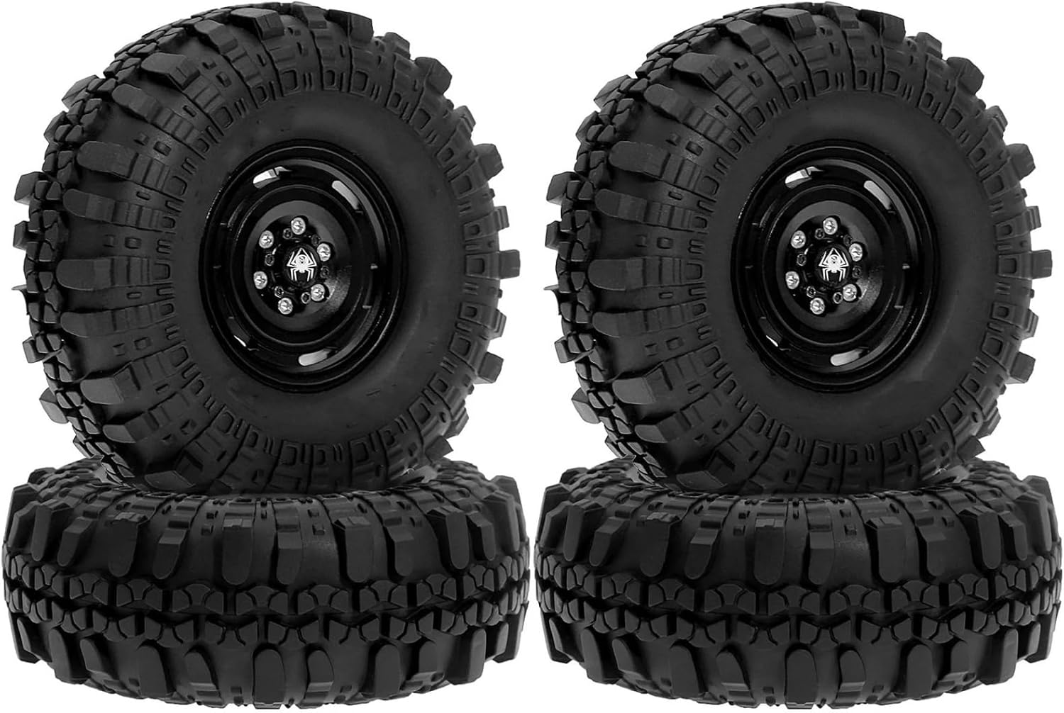 RC Car Replacement For Axial For SCX10 For Traxxas For TRX4 1/10 4pcs Metal 1.9 Beadlock Wheels And Tires Set 108mm RC Crawler Parts