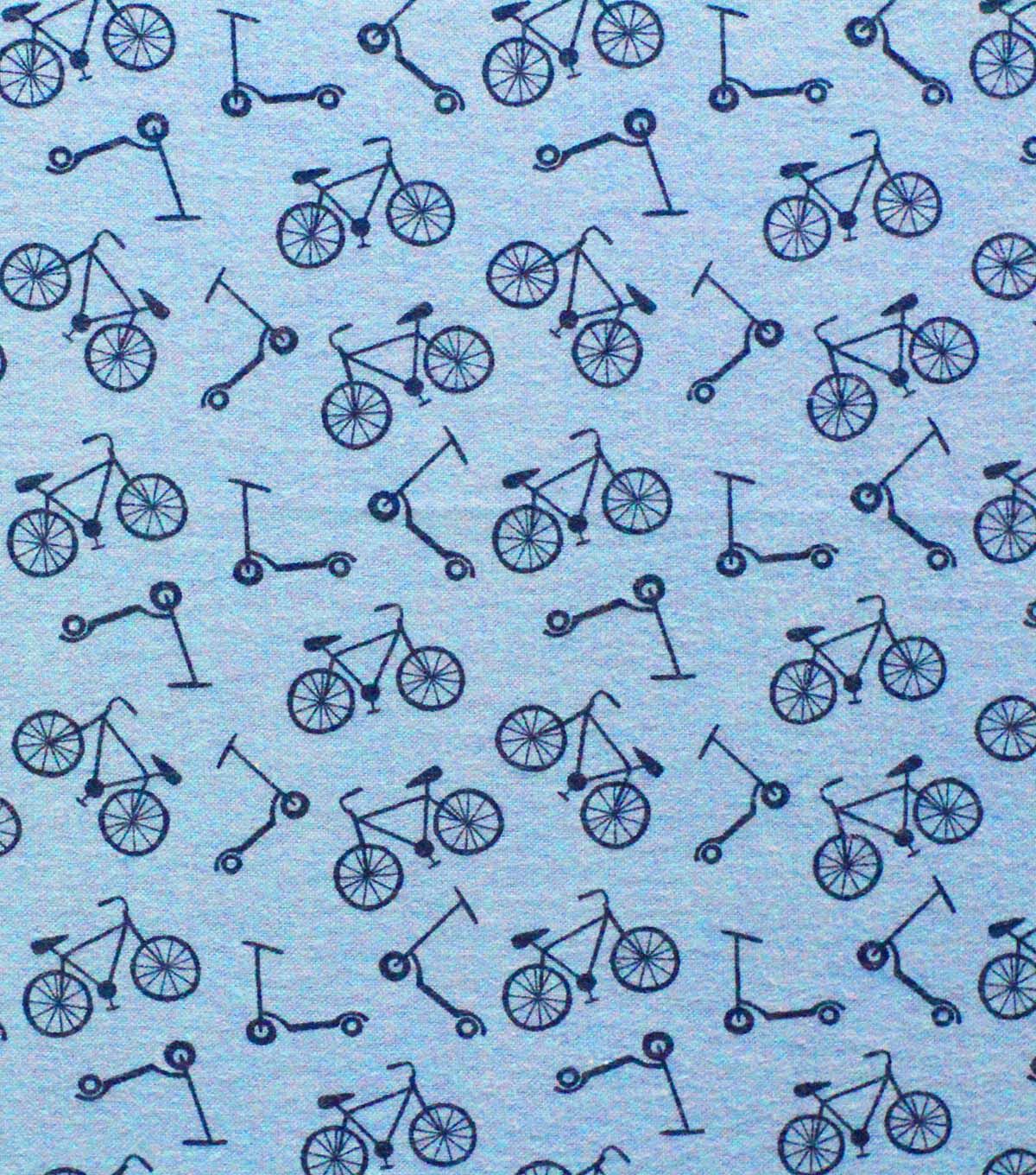 Blue Bikes Super Snuggle Flannel Fabric By POP!