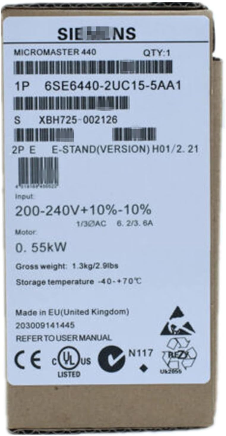 6SE6440-2UC15-5AA1 Servo Drive 0.55KW 6SE64402UC155AA1 MM440 Series VFD Sealed in Box 1 Year Warranty