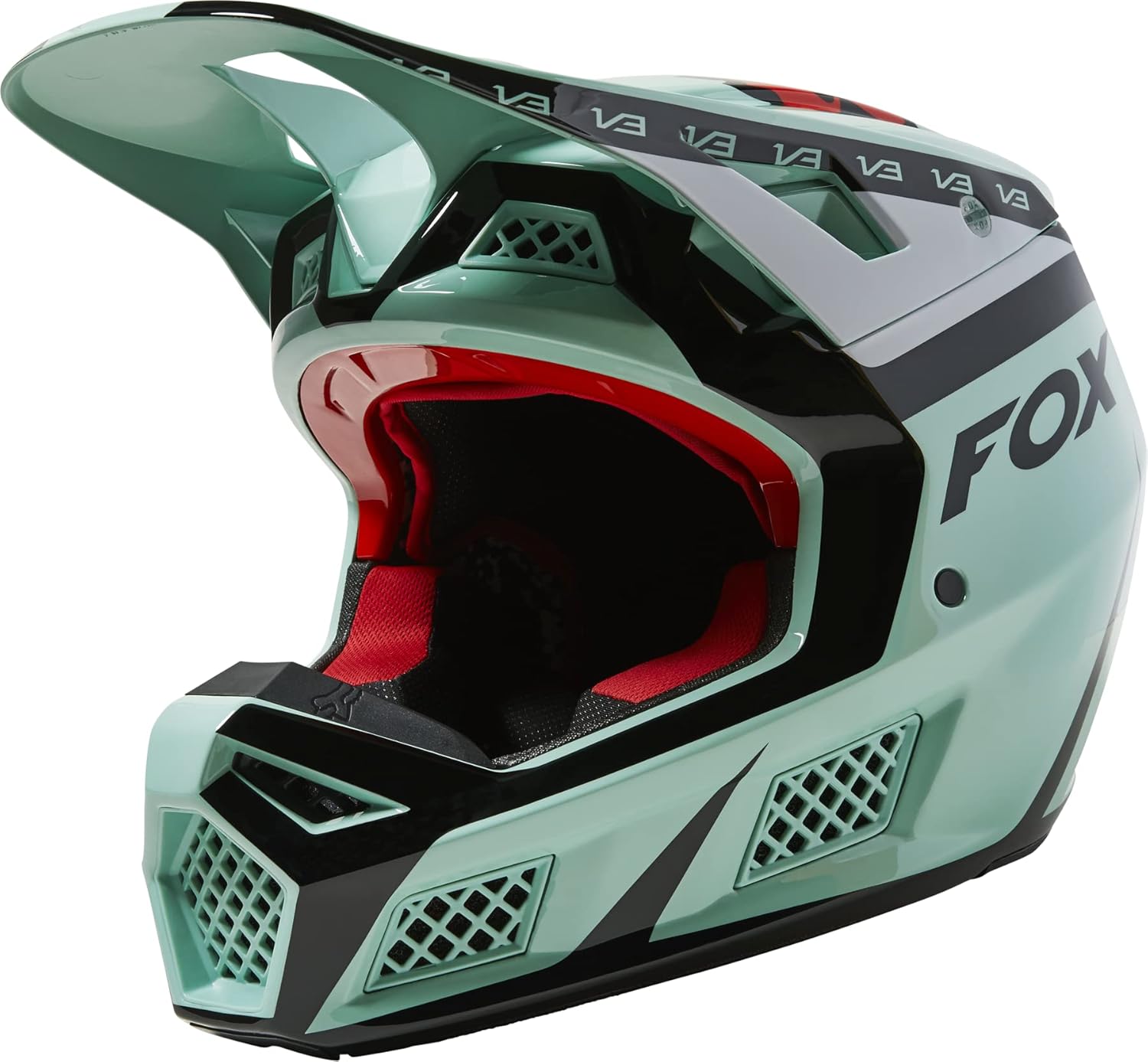 Fox Racing Unisex V3 RS Motocross Dirt Bike Helmet, Jade, Small