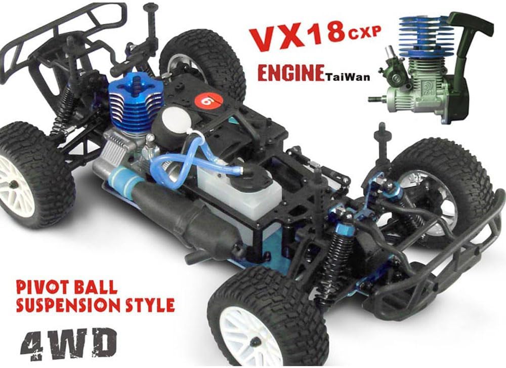 1/10 Nitro RC Truck for Adult Two Speed RC Car Rock Crawler 4WD Remote Control Car Nitro Gas Power Off Road Short Course Truck with Igniter, Methanol Fuel RC Climbing Vehicle Buggy