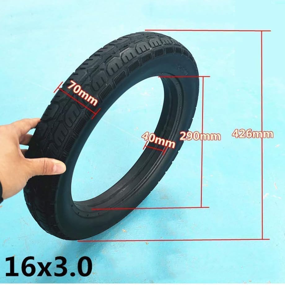 16-Inch Electric Scooter Tires, 16X3.0 Explosion-Proof Solid Tire, Free Inflatable Tire, Anti-Skid Wear-Resistant Electric Tricycle Tire