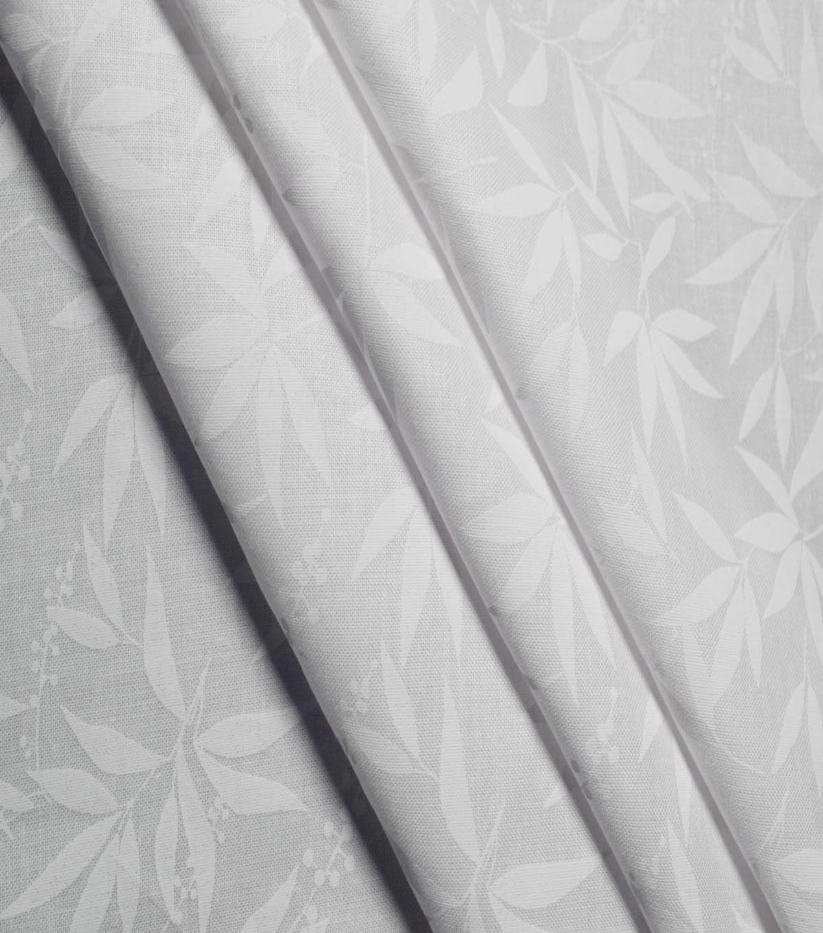 Leaves on White Cotton Fabric by Quilter's Showcase