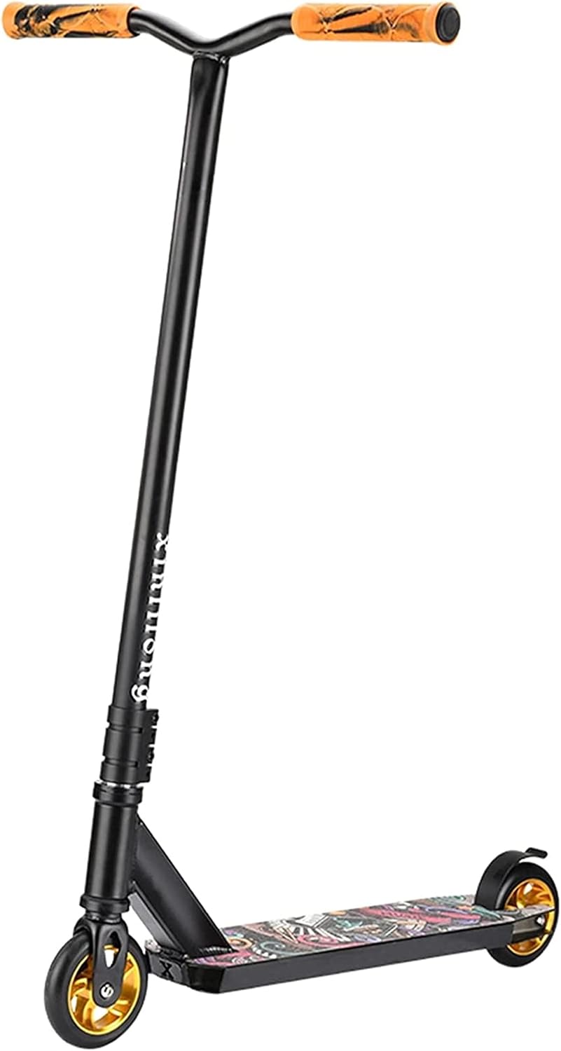 Adult Street Car Scooter HIC Safety System Professional Extreme Sports Car Stunt Scooter (Color : Red) (Black)