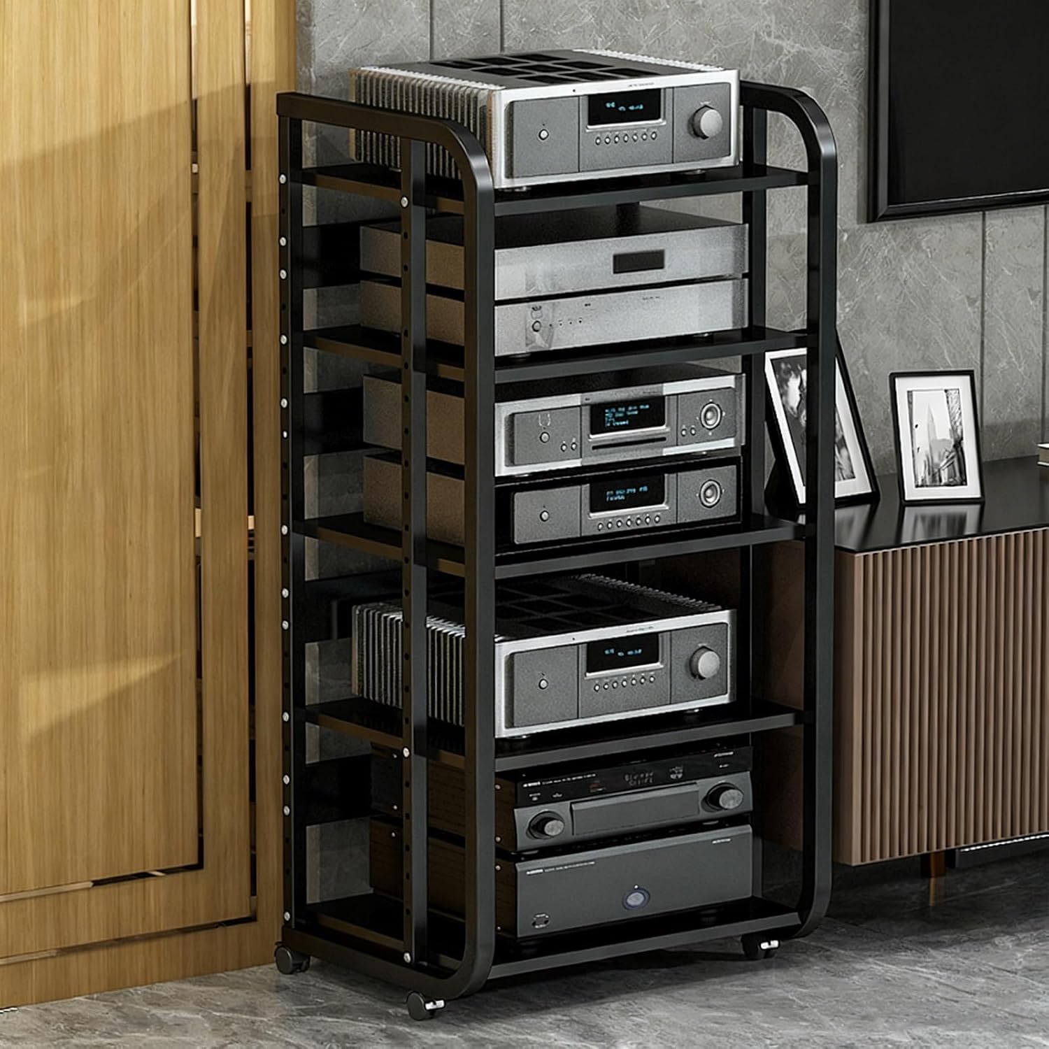 JDPYURV Adjustable Height Audio Rack