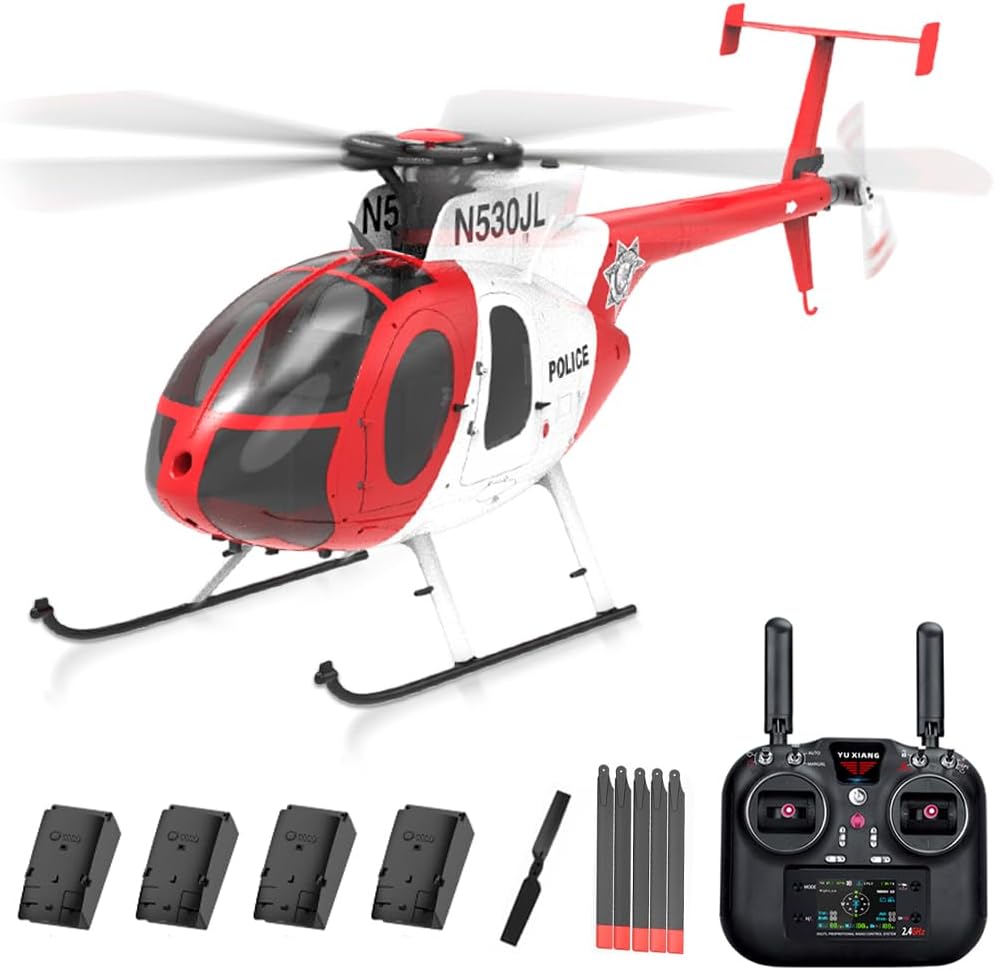 YUXIANG F119S MD500 Little Bird GPS RC Helicopter with LED Lights & Flybarless Rotor Head, 1/16 Scale 2.4G 9CH Brushless RC Helicopter with Optical Flow, Altitude Hold, One-Key Takeoff/Landing - RTF