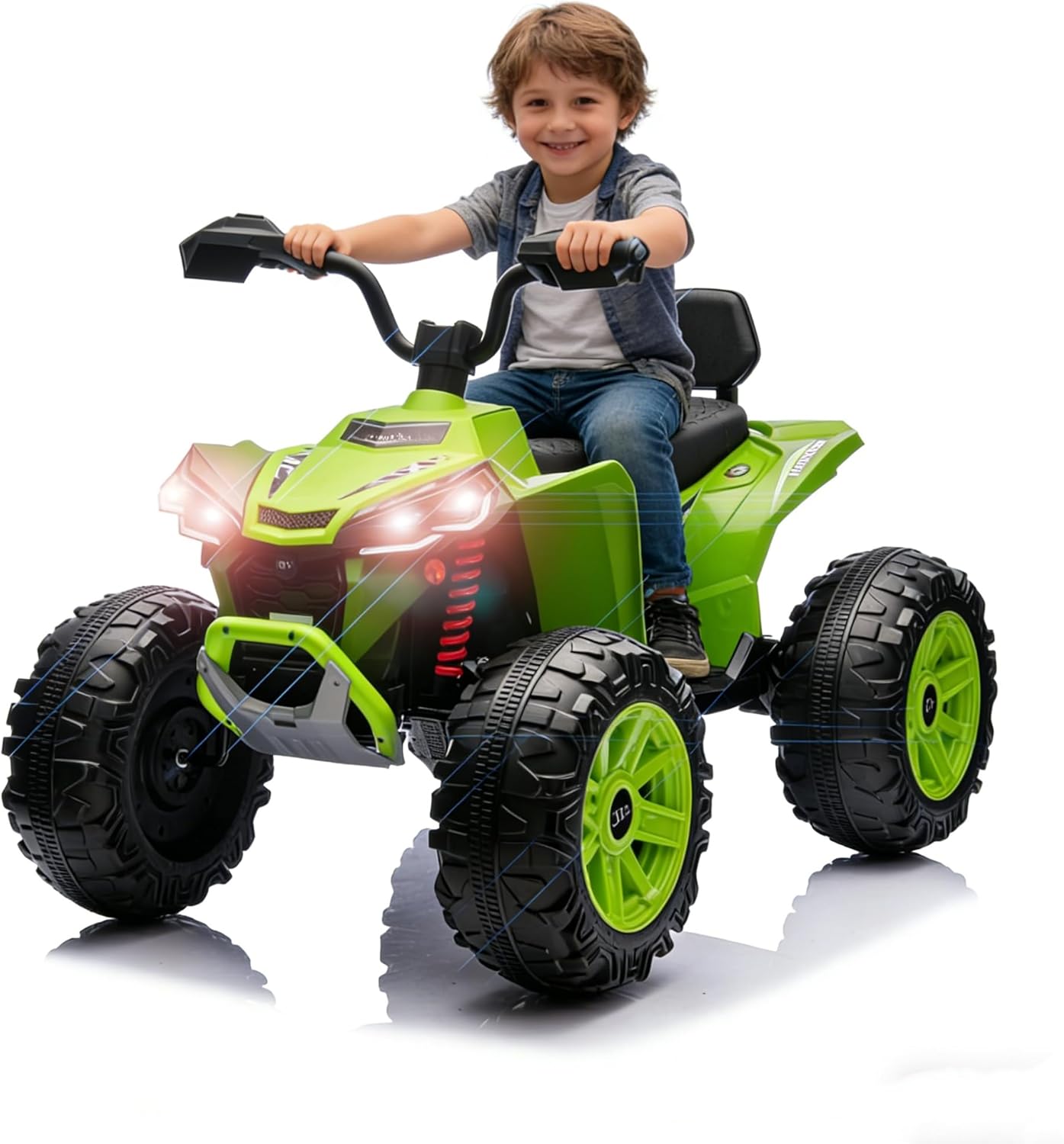 24V 7AH Electric Ride-on ATV Dual Seat Off-Road Vehicle with 4 Wheels No Remote Control Gifts for Boys Girls