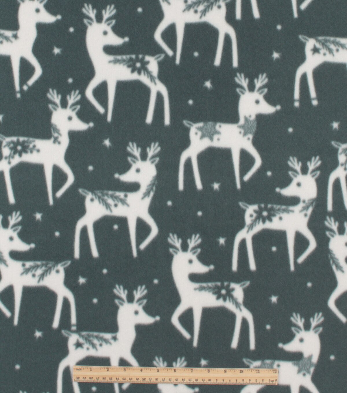 Green Deer Icons Blizzard Fleece Fabric