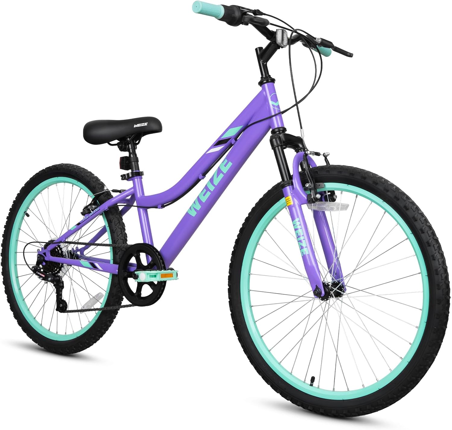 WEIZE 20 24 Inch Kids Mountain Bike,Kids Bike for Girls Age 6-14 Year Old,6 Speed Kid Bicycle with Front Suspension Fork,Adjustable Seat Height,High-Carbon Steel Frame,Ideal for Girl Adventurers