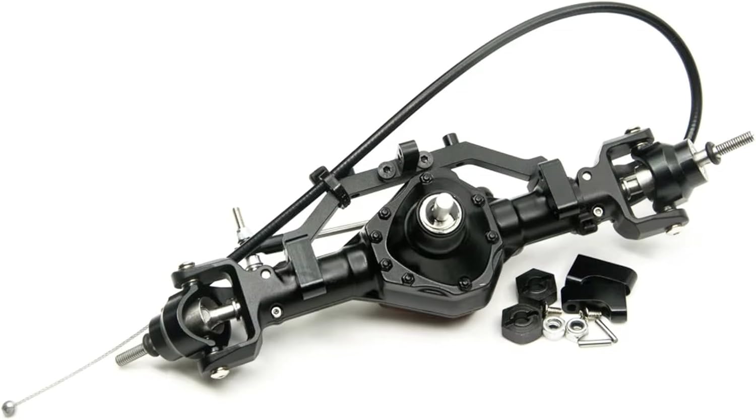 RC Car Parts Compatible with Axial for SCX10 1/10 RC Crawler Car Upgrade Accessories Parts Accessories Aluminum Front Rear Axle with 4WD Lock(1set)