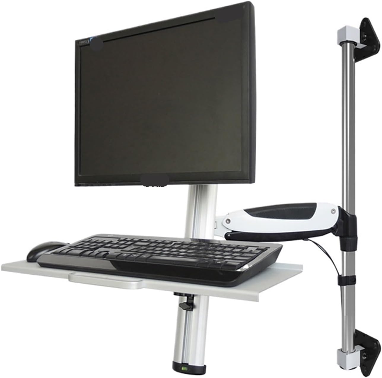 LCD Monitor Stand Computer Rack Wall-Mounted with Keyboard Tray Lift Standing Office WS08 Product Load-Bearing: 4.5kg
