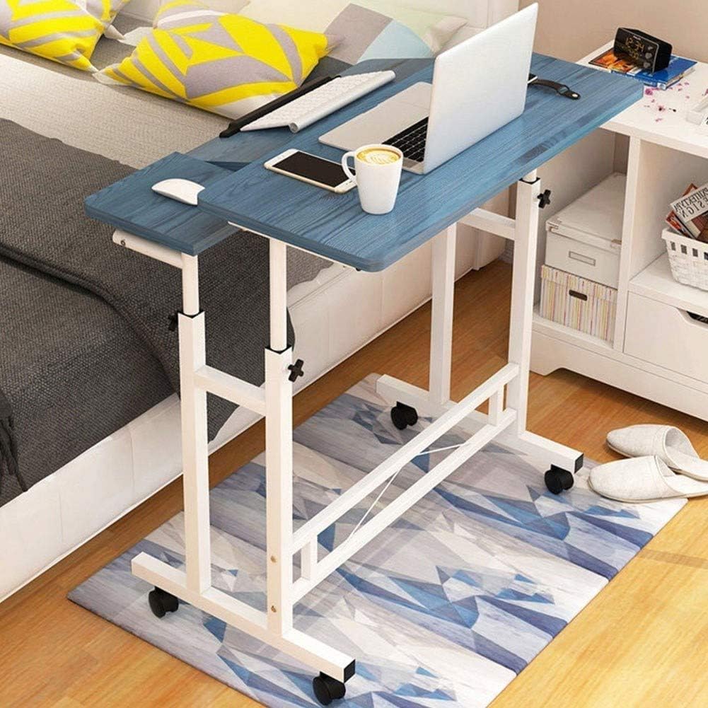 Laptop Table Sofa Table Side Table Rolling Laptop Table Laptop Rolling Cart Tilting Overbed Height Adjustable Cart Computer Table Mobile with Wheels W (Color D) B (C)