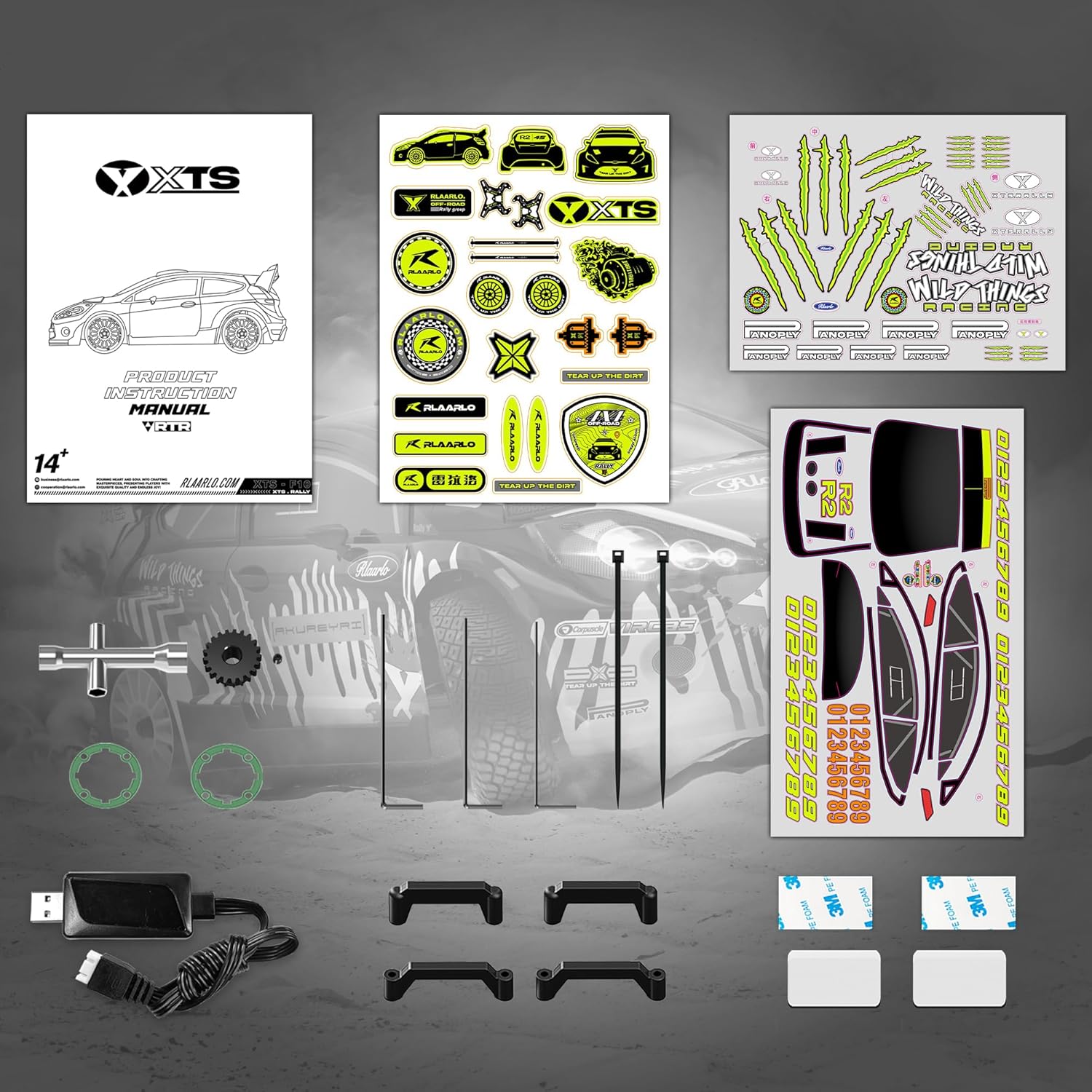 RIAARIO 1/10 Brushless RC Cars, 50 MPH Rally Car, Gyro, 4WD Monster Truck, 8+ Ages