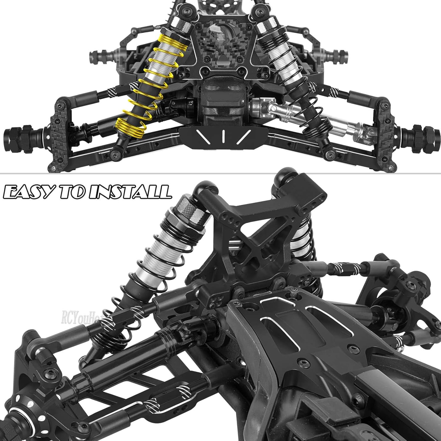 RC Upgrades Part for 1/10 Jato 4WD 4X4 VXL,Suspension Arms/Shock/Shock Tower/Caster Block/Steering Blocks/Stub Axle Carriers/Driveshaft CVD/Arms Mount/Links/Wing Mount/Wing Washer,Black