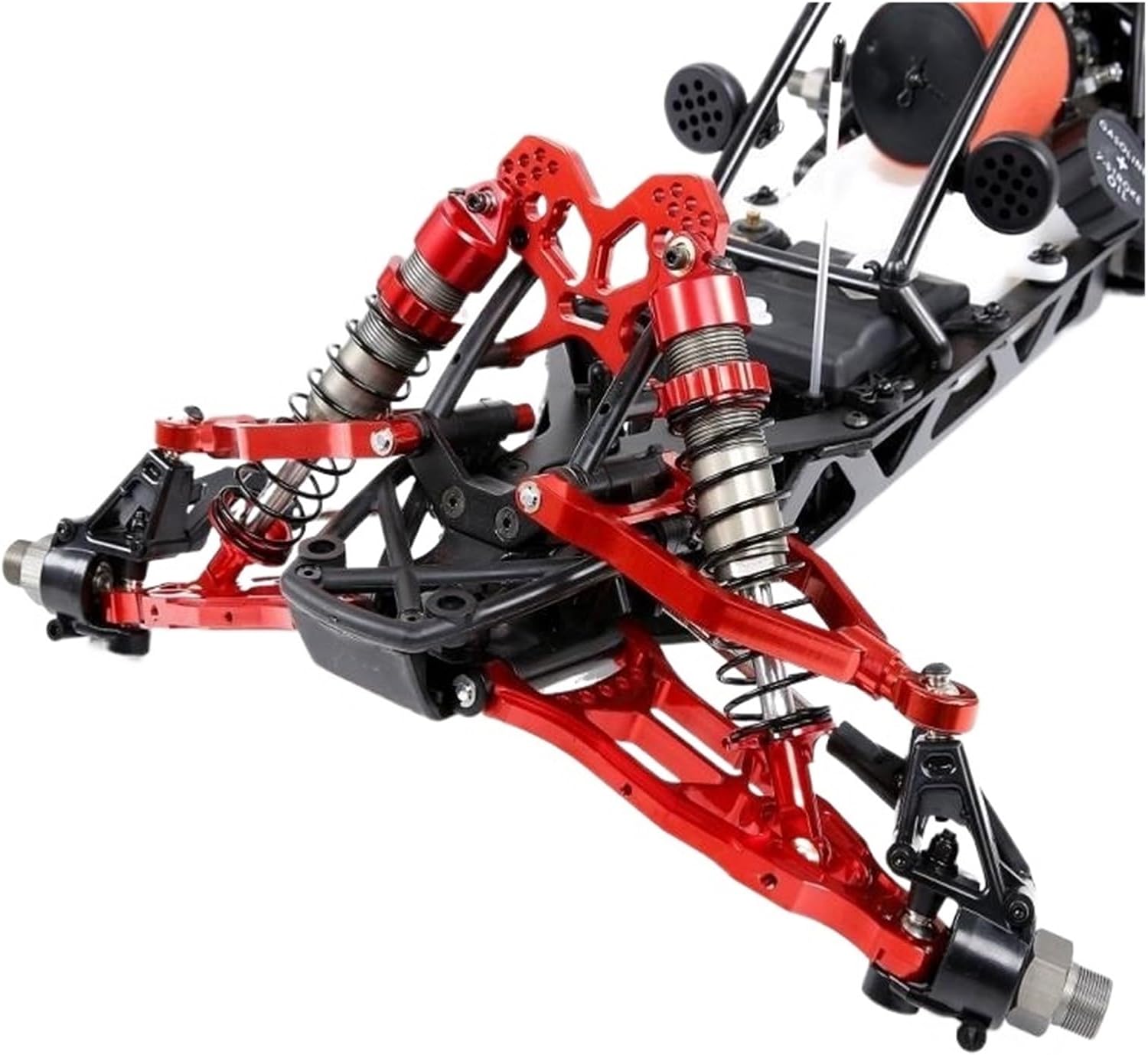 Extended CNC Aluminum Front & Rear Suspension Kit Arm Set Compatible For HPI Baja 5b, 5t, 5SC, Rovan Bajas And Km Bajas Rc Car Parts(ORANGER)