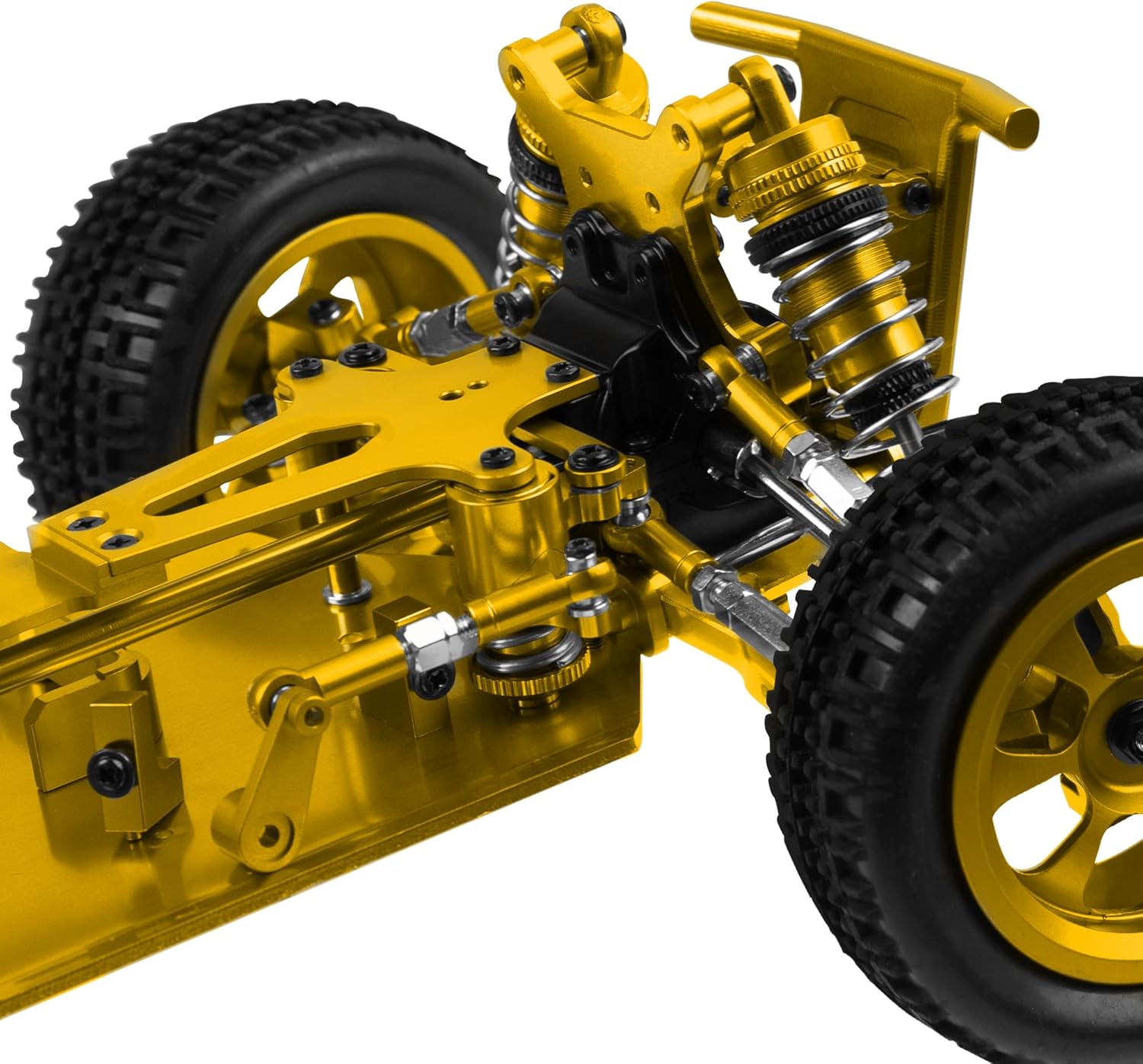 ShareGoo Metal RC Body Chassis Frame 1/14 4WD Frame Kit Compatible with WLtoys 1/14 144010 144001 144002 RC Car Upgrade Parts (Gold)