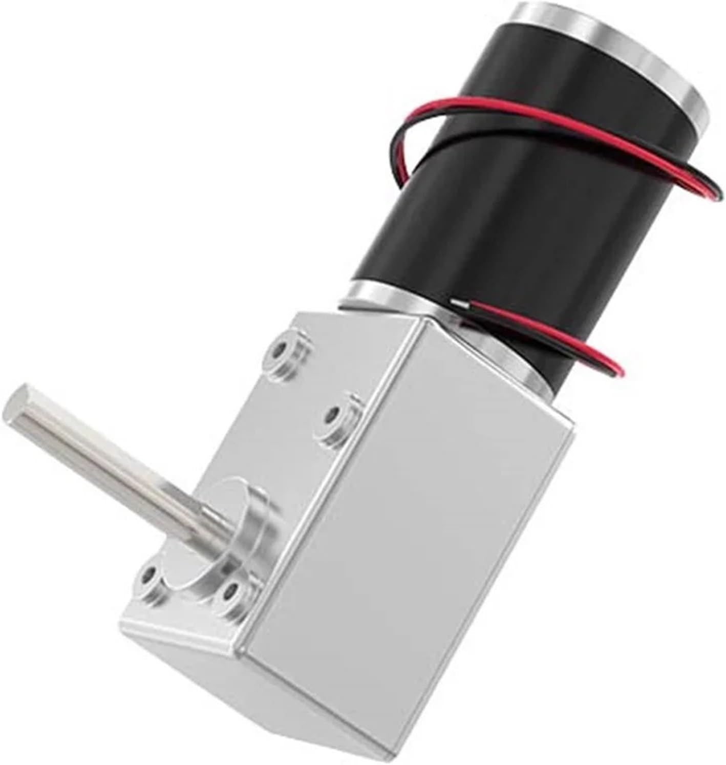 45zy Turbo Worm Reduction Motor DC 12V 24V Electric High Torque Low Speed Self Locking Gear Reducer Metal(with Bracket 24V,200 RPM)