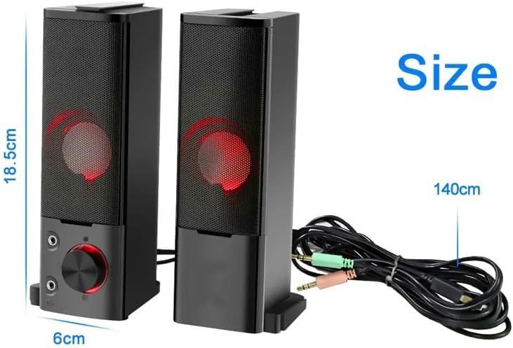 3.5mm Stereo Surround Music Smart Speakers Column Sound Bar Computer PC Home Notebook TV Loudspeakers