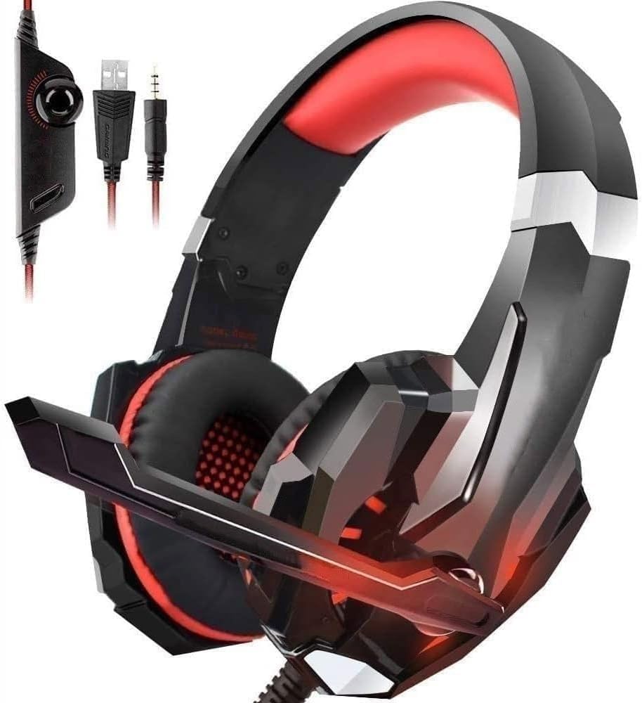 Gaming Headset，Computer Game Gamer Over Ear Flexible Microphone Volume Control with Mic,Headset Computer Notebook Laptop Headset