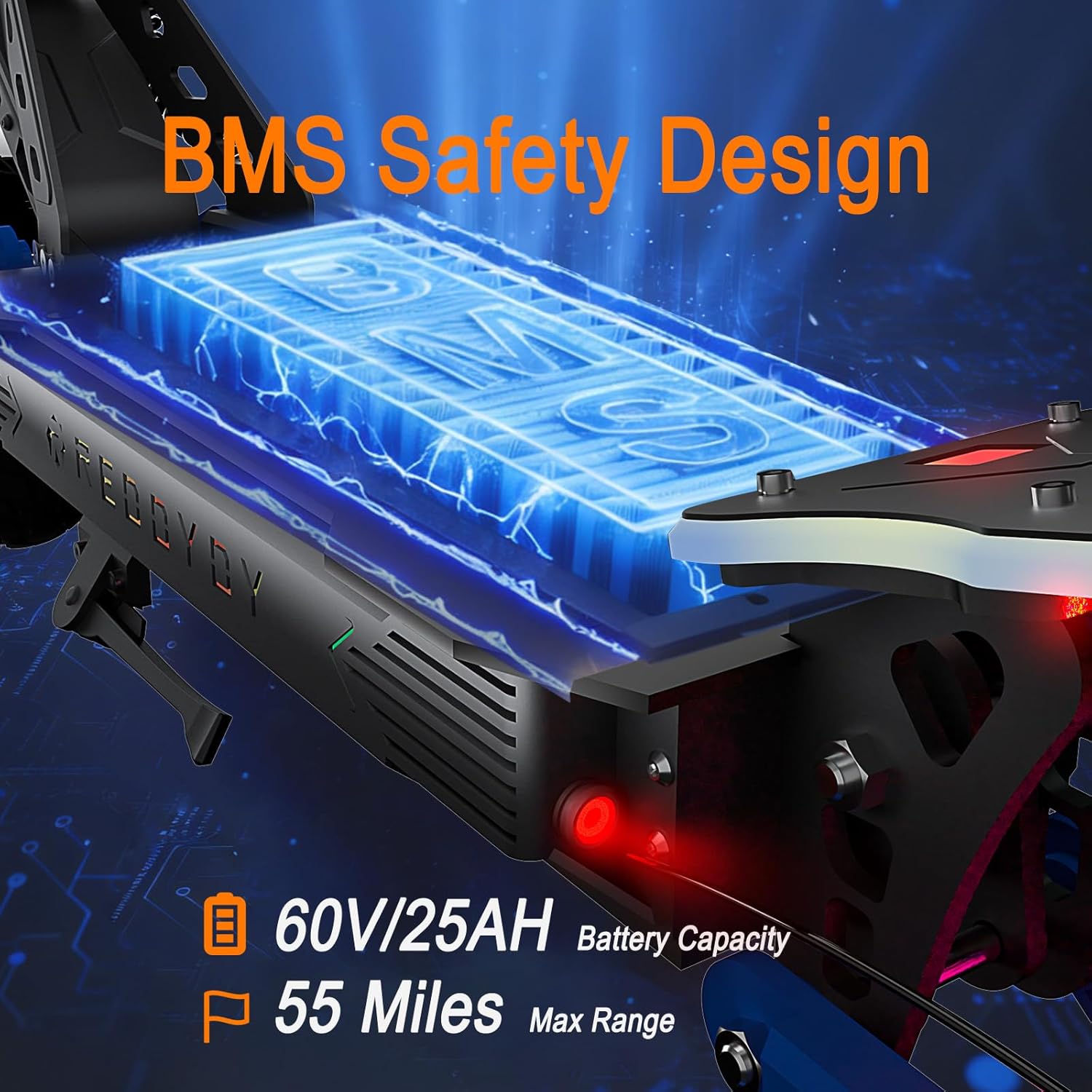 Ruitoo® Electric Scooter, 1000W/1600W/5600W Motor, Off Road Electric Scrooter Adults, 27/32/34/47Mph Top Speed, 28/35/44/50/53 Miles Max Range, Foldable E-Scooter Support Return