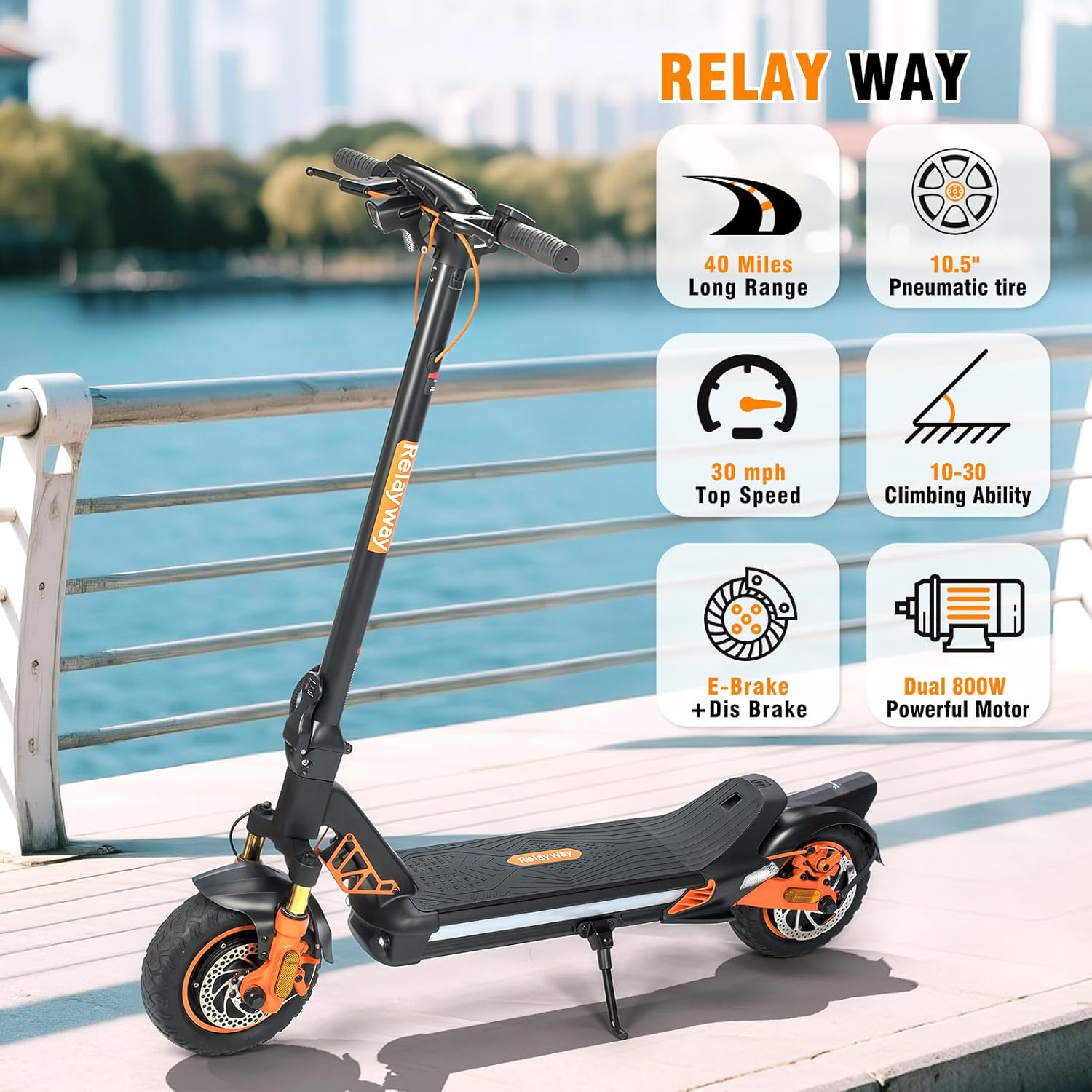 Off Road Electric Scooter Long Range, Fast Electric Scooter 30 Mph Speed, Heavy Duty 300+ lb Capacity & Dual Suspension