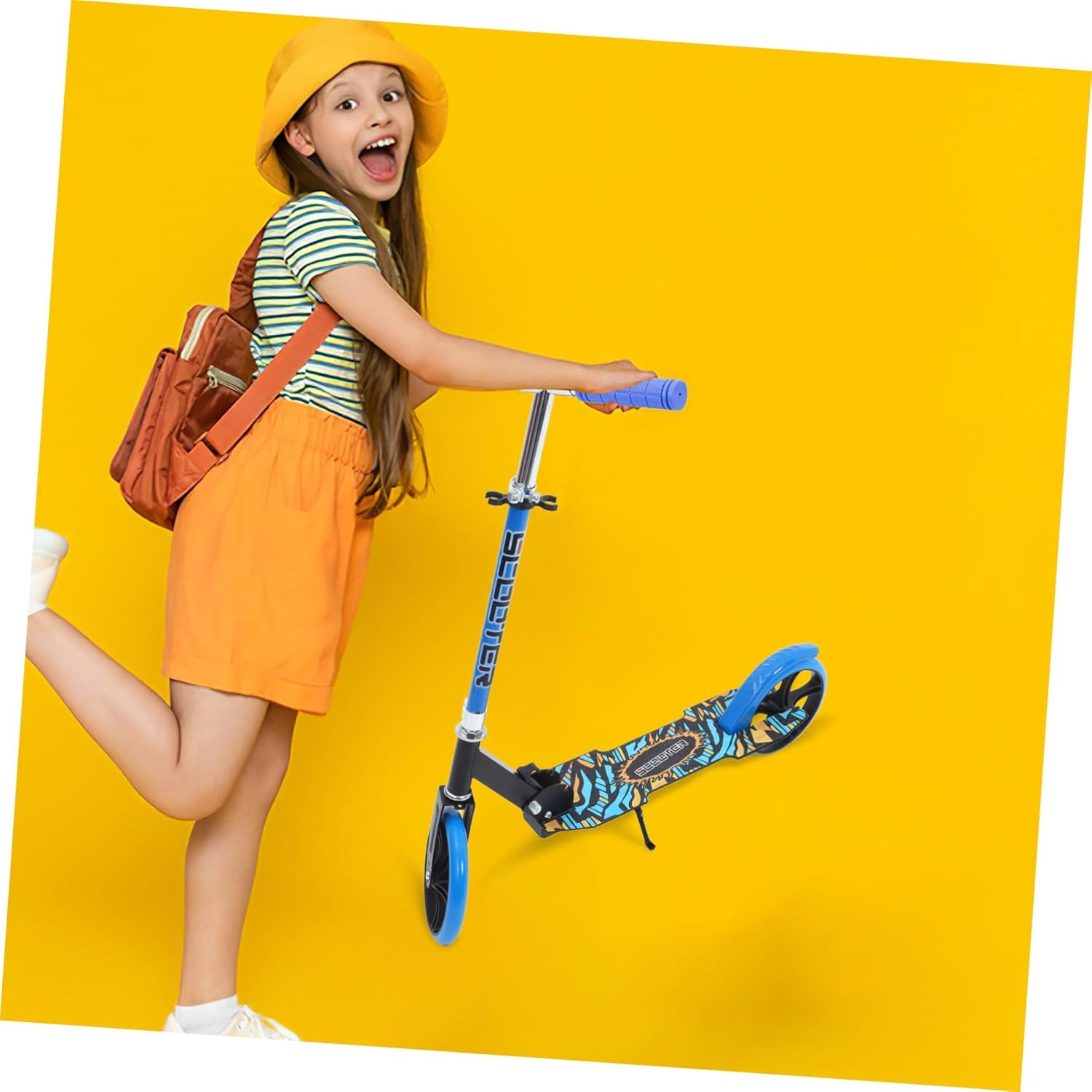 Lightweight Foldable Kick Scooter for and Teens Portable Two- Transport for Outdoor Exercise and School Carry Blue Scooter for Boys