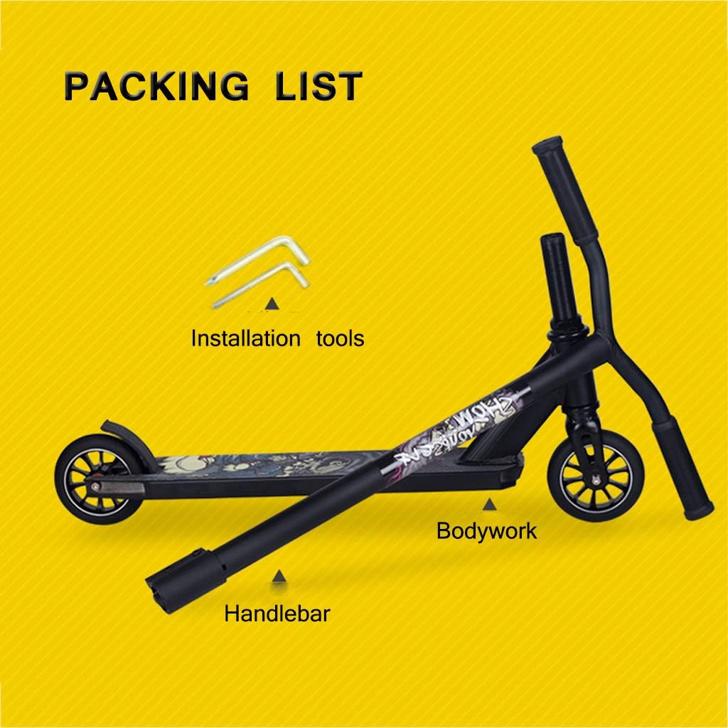 Street Surfing Stunt Scooter with 110mm Aluminum Core Wheels Rear Wheel Brake Pro Scooters 360 Spin Tricks Push/Kicks Edition Design for Adult Teens