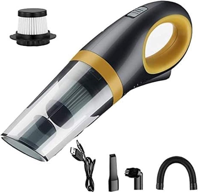 Lsrskkmn Handheld Vacuum, Vacuum Handheld Cordless with 6000Pa Strong Suction, Handheld Vacuum Cordless for Home and Car Cleaning, Portable dustbuster Hand Vacuum for Pet Hair, Dust, Gravel Cleaning