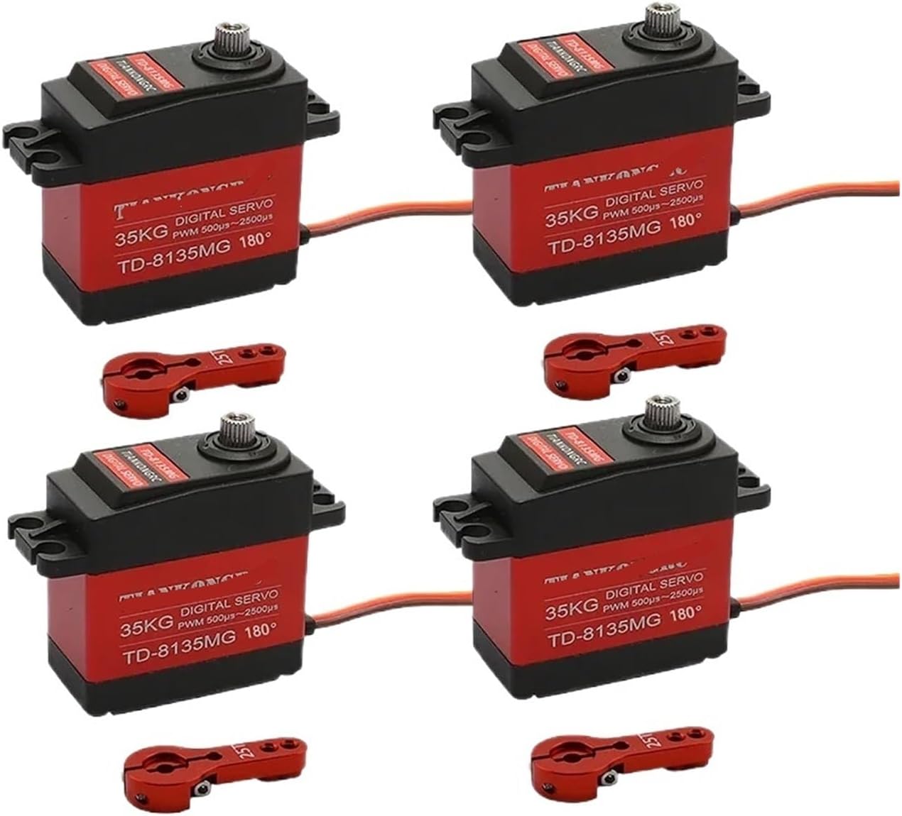 4pcs/Batch Waterproof Servo 20KG 25KG 30KG 35KG Large Metal Gear Digital Servo(35kg 180Degree Arm)