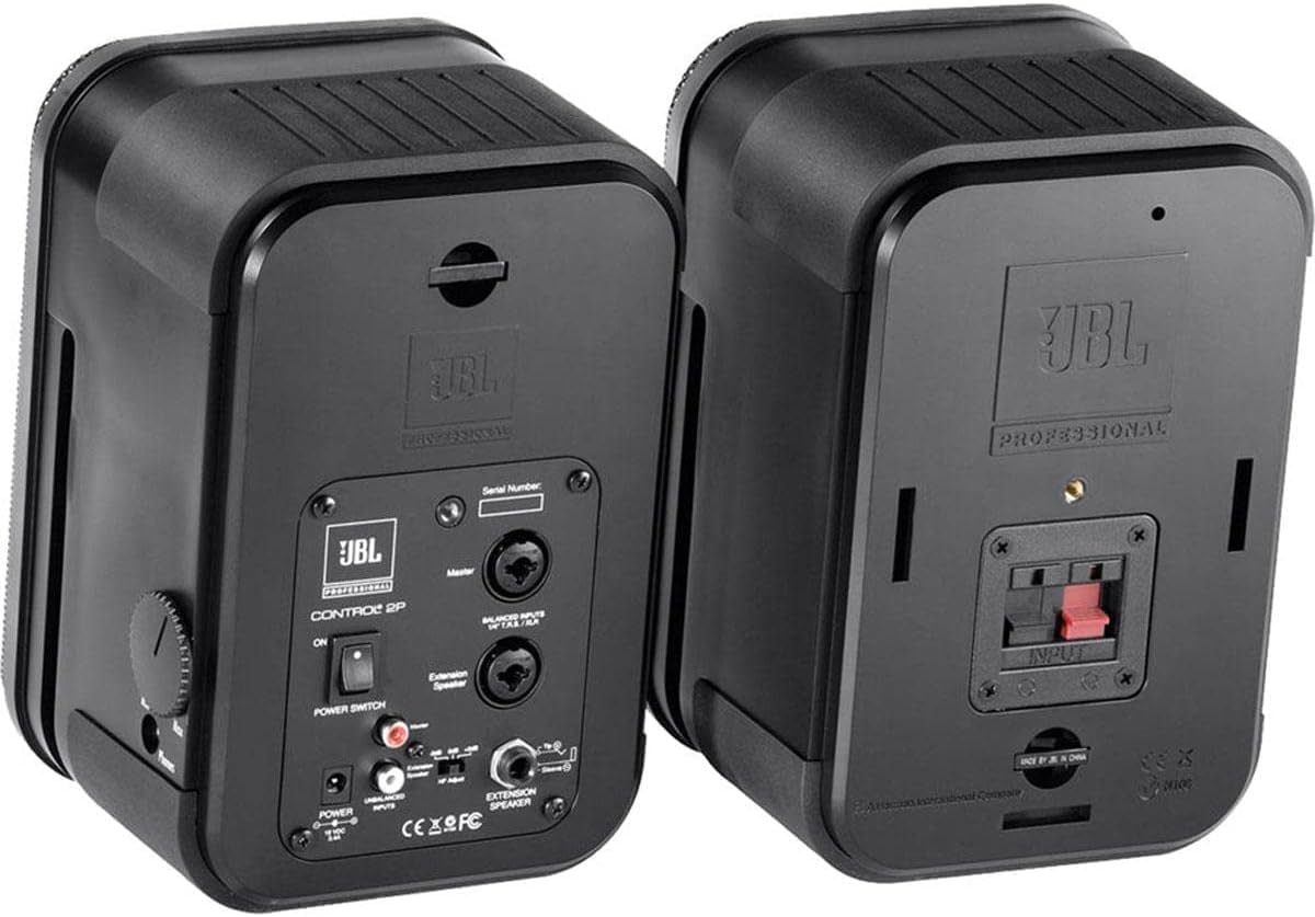JBL Professional C2PS Control 2P Compact Powered Monitor, Desktop Reference Monitors, Master and Extension Speaker Pair, 5.25” Woofer, 35 Watts, XLR, ¼” and RCA Inputs, Black